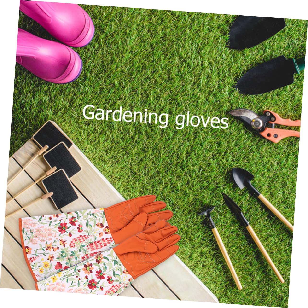 Guantes de Jardinería de Manga Larga con Material Transpirable Guantes Protectores para Trabajos de Desmalezado