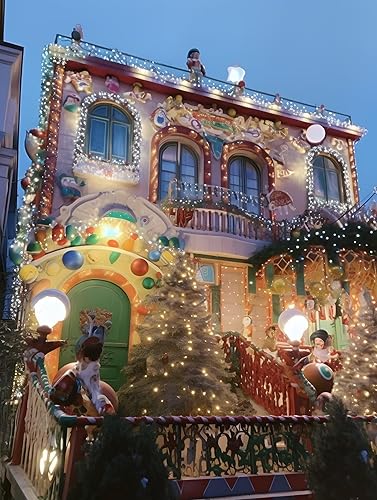 Miniatura 8 de Afusvoe Kit de pintura de diamantes de Navidad para adultos, diseño de atardecer de ciudad de invierno, arte de piedras preciosas de cristal