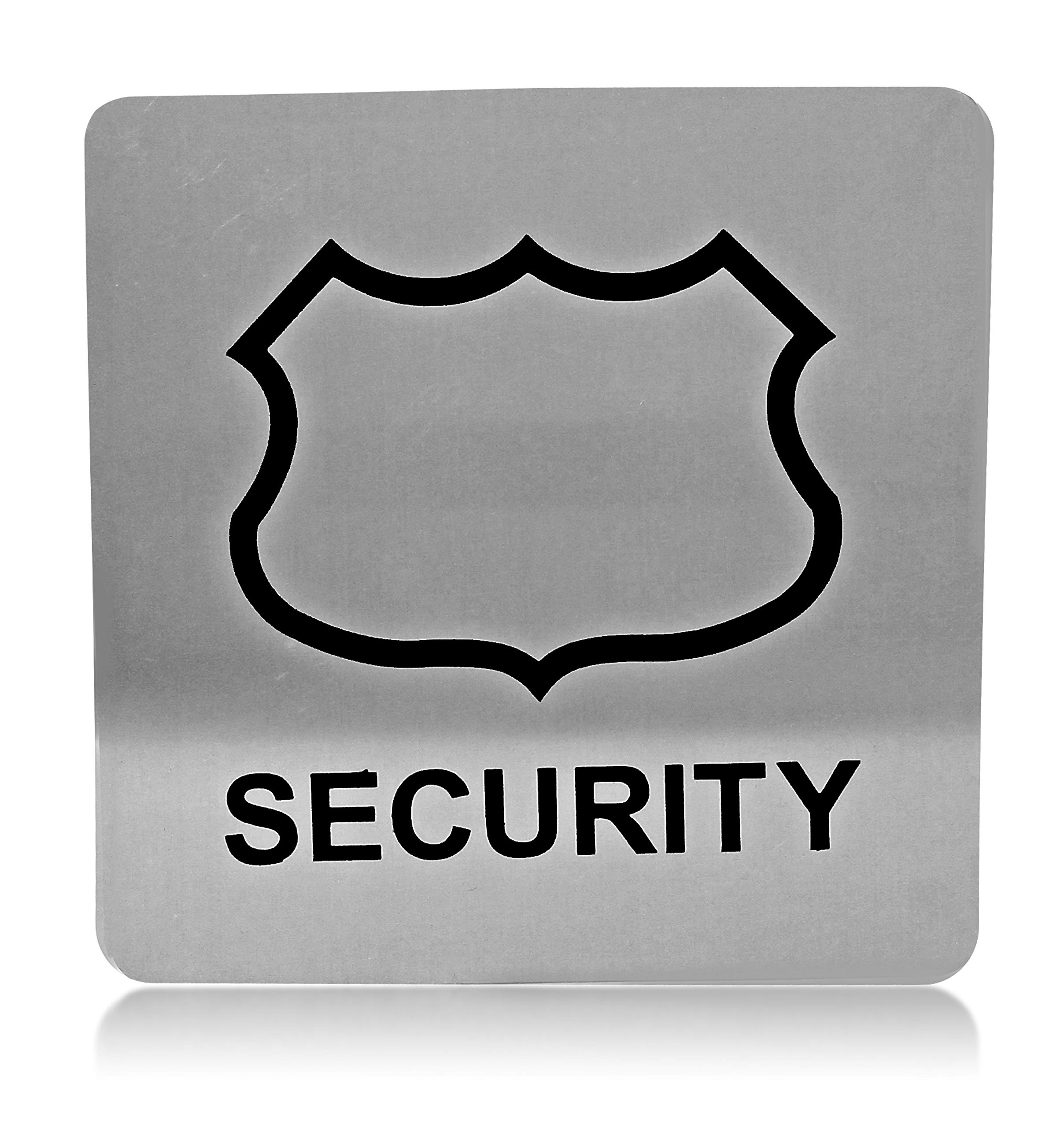 DLCCREATION Security Silver Stainless Steel Sign Board - Size : 100mm X 100mm (4" X 4") (B075D9TML3) Amazon Price History, Amazon Price Tracker