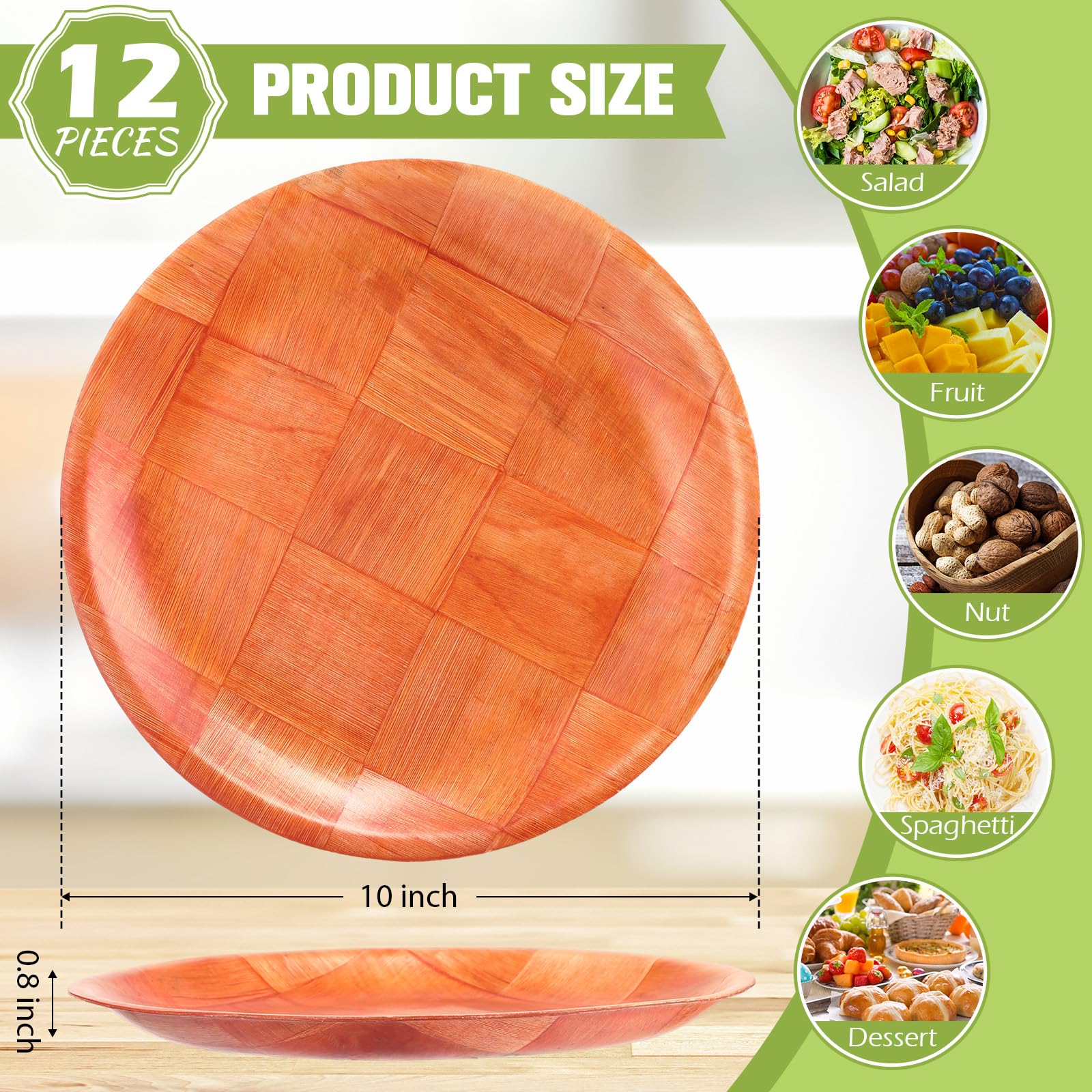 Amazon.co.jp: Thyle 木製プレート12点セット 10インチ 素朴な織り模様