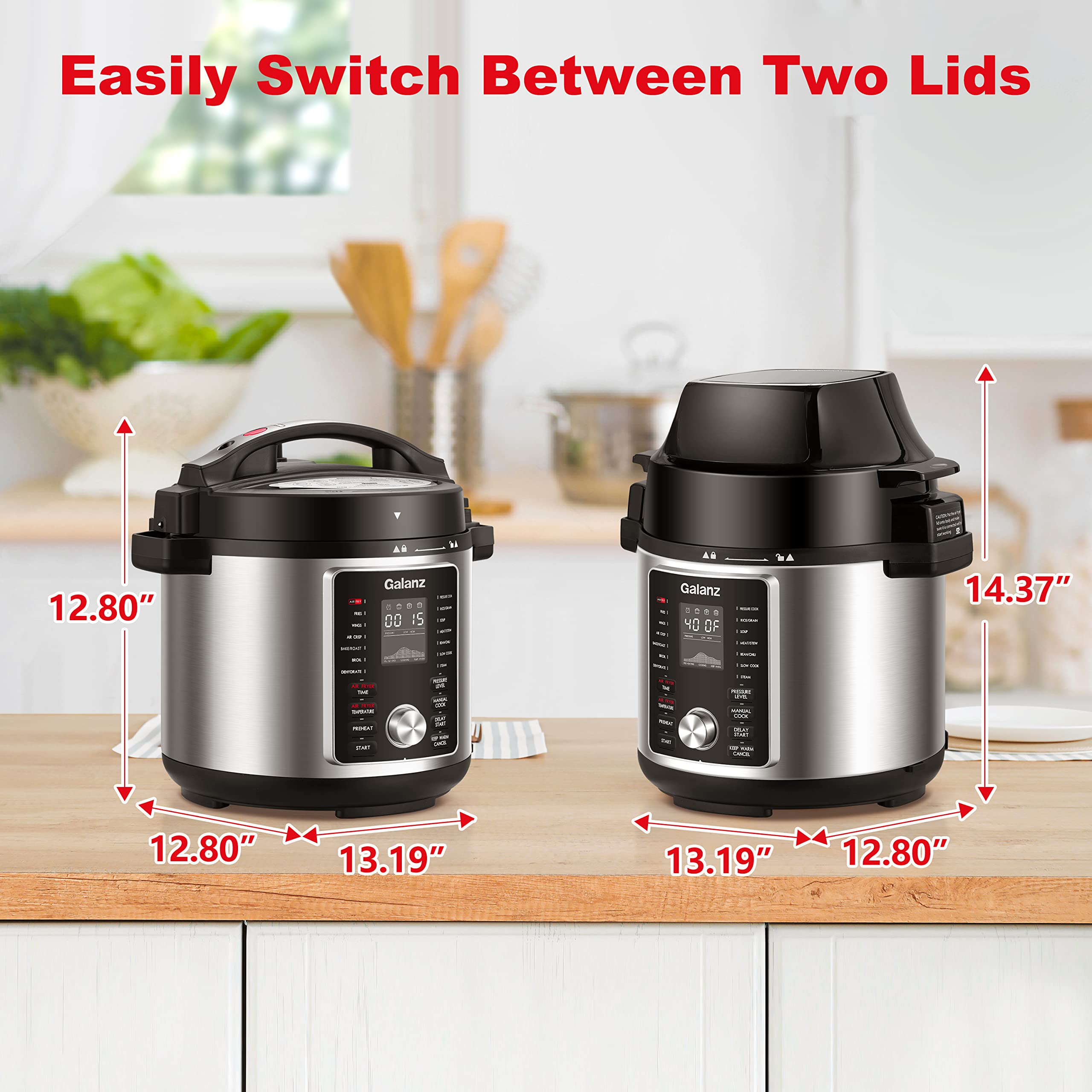 Galanz 12in1 Electric Pressure Cooker & Air Fryer with 12 Preset