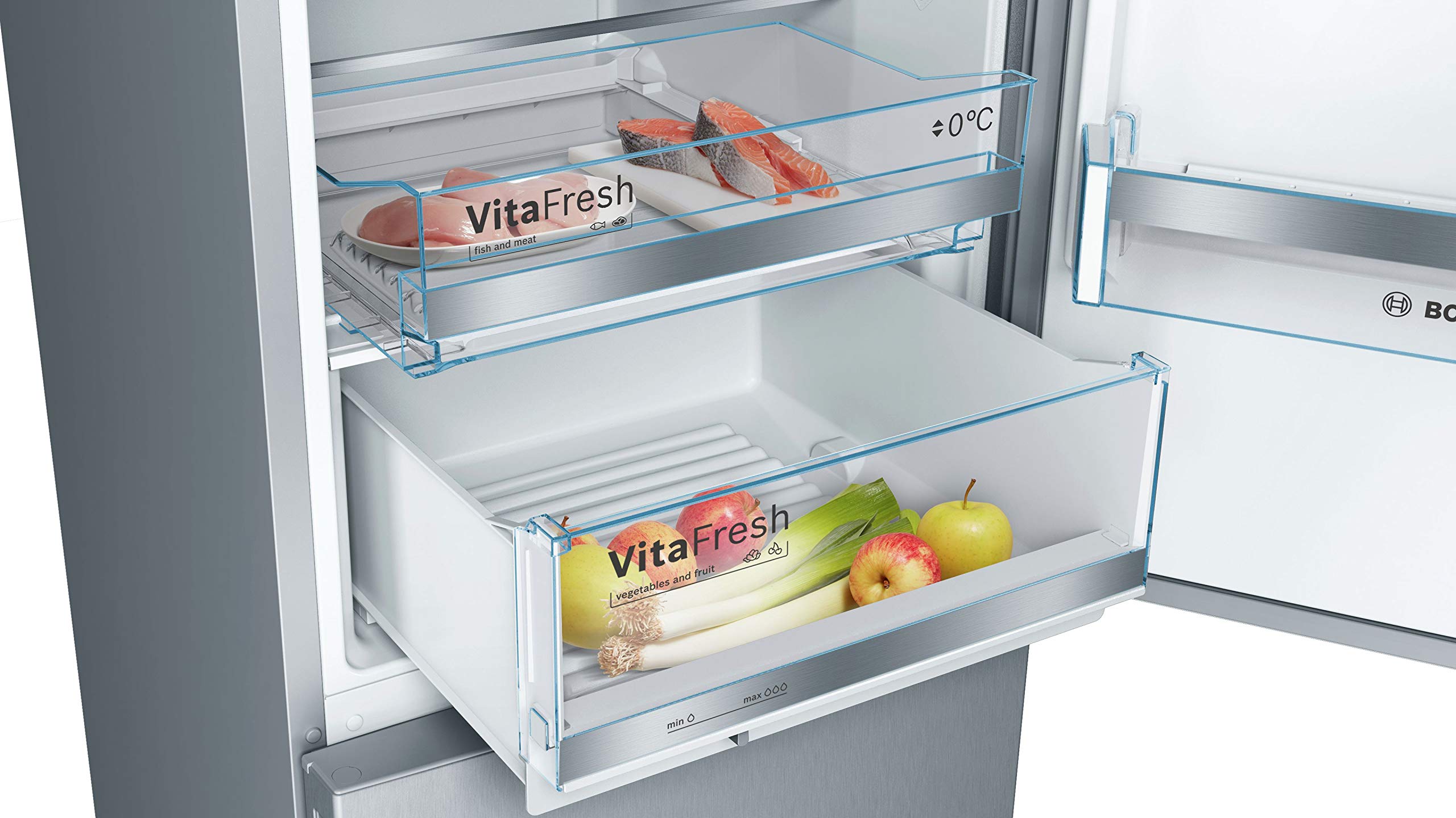 Bosch Série 6 KGE398IBP Réfrigérateur combiné pose-libre 201 x 60 cm Inox anti trace de doigts