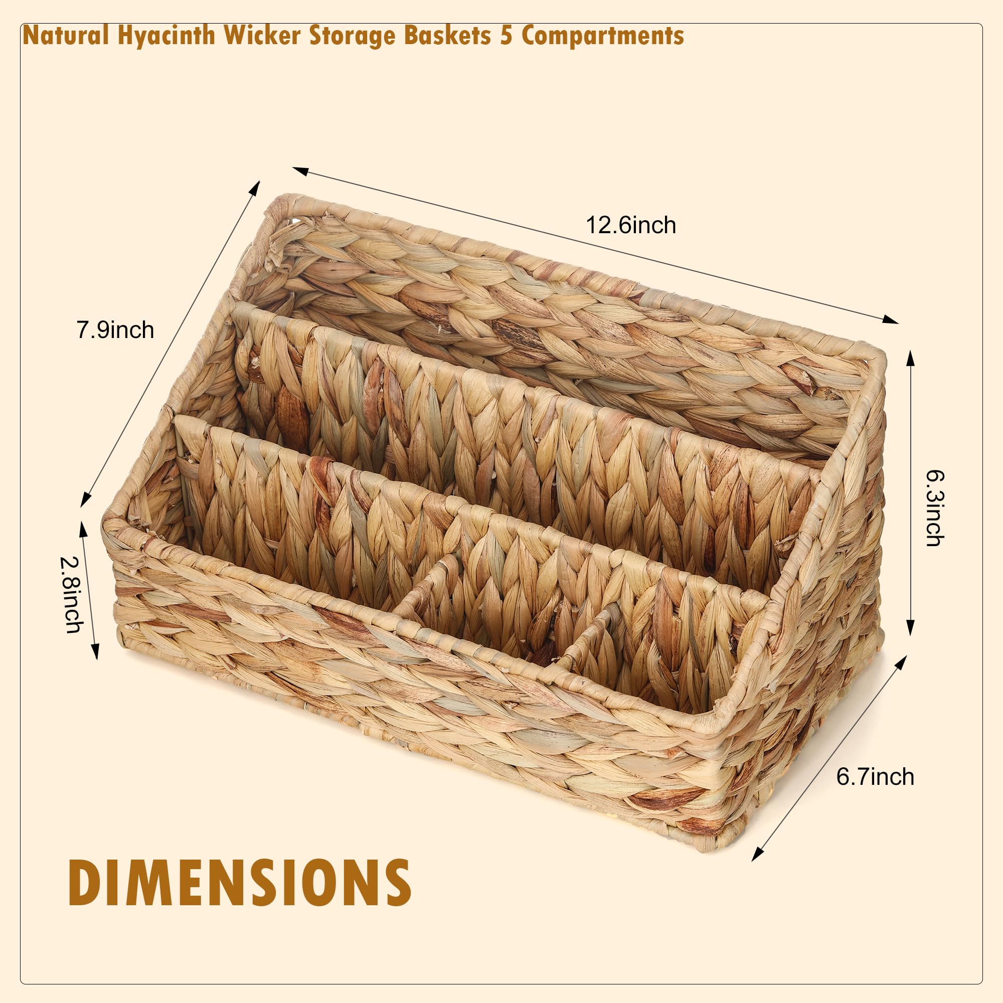 DINGTAI Natural Farmhouse Desk Organizers And Storage, Large Countertop Mail Holder, Tabletop Organizer - View #8