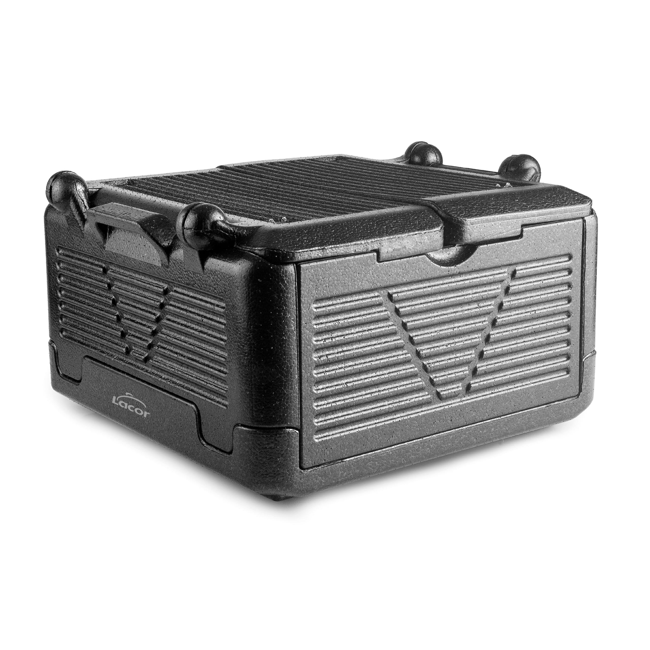 LACOR - Thermobox, hergestellt aus EPP, GN 1/1, hält Lebensmittel kalt oder warm, leicht, robust und isolierend, wasserdicht, vollständig faltbar, Schwarz