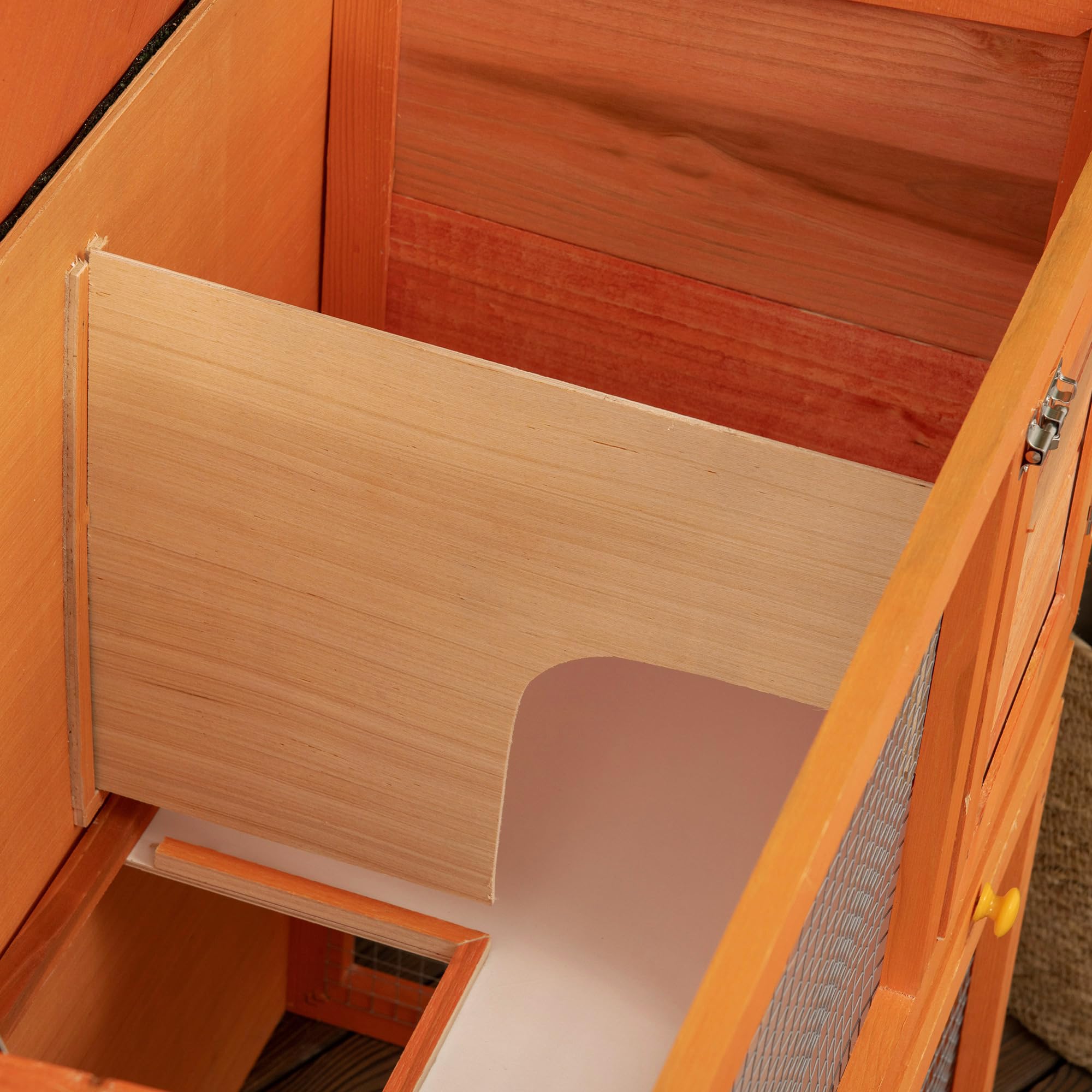 PawHut Gabbia per Conigli Conigliera da Esterno in Legno di Abete 90 x 45 x 80cm