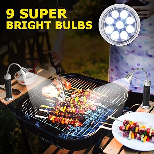 Miniatura 4 de Luz de parrilla de barbacoa para parrilla al aire libre, luces de parrilla de barbacoa con base magnética, LED superbrillante, cuello de cisne
