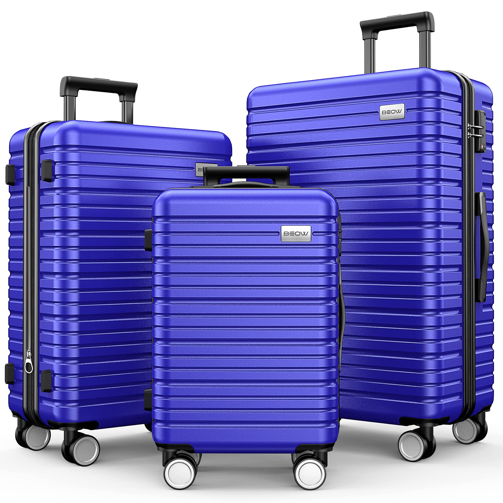 BEOWluggage sets Expandable for Women Men, Durable Hardside Polycarbonate Suitcases with Spinner Wheels, TSA-Approved Locks, Lightweight, Zipper Travel Luggage Set