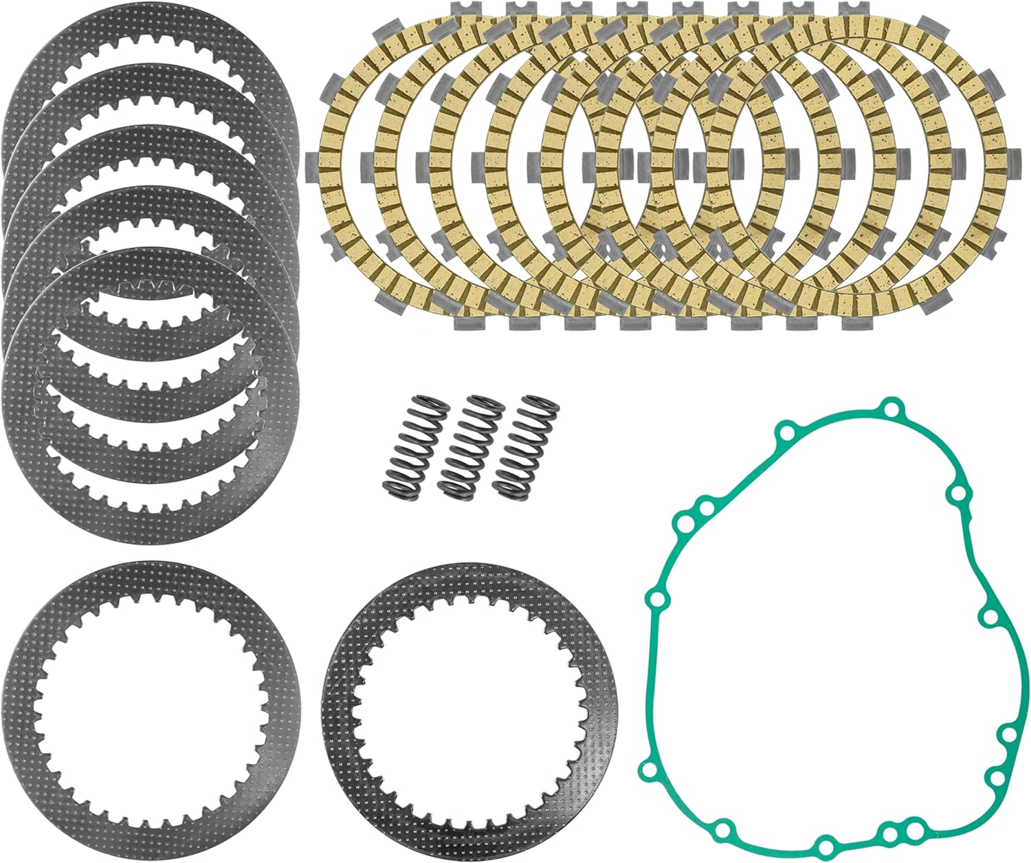 Caltric Clutch Friction Plates Kit Compatible with Kawasaki Ninja ZX-6R ZX6R ZX636 2013-2023