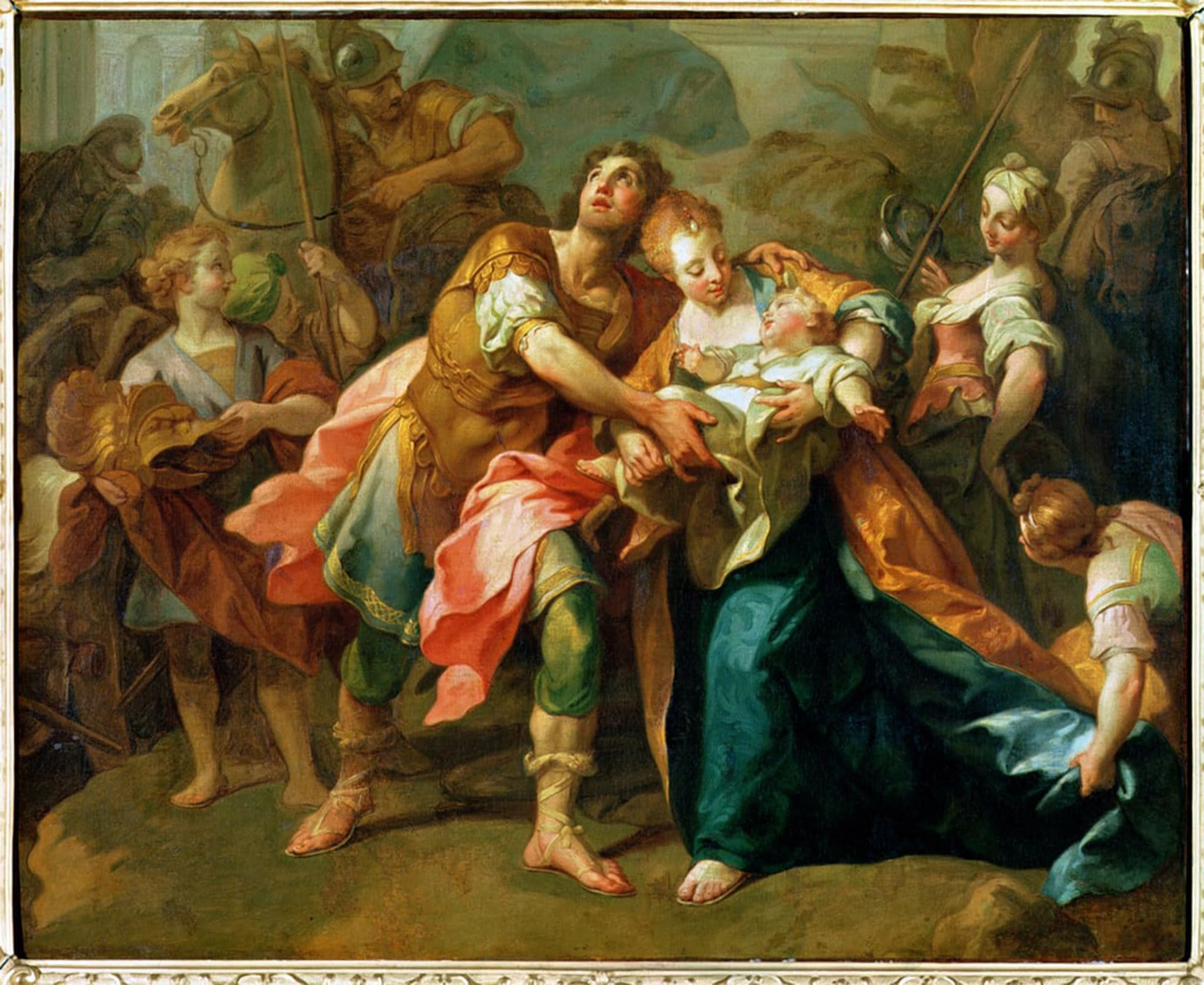 POSTERIIk Vintage Print Pop Art Landscape Artwork Hector Bidding Farewell to His Son and Andromache by Jean Bernard Restout Art Prints for Office Home Decor 60x90cm