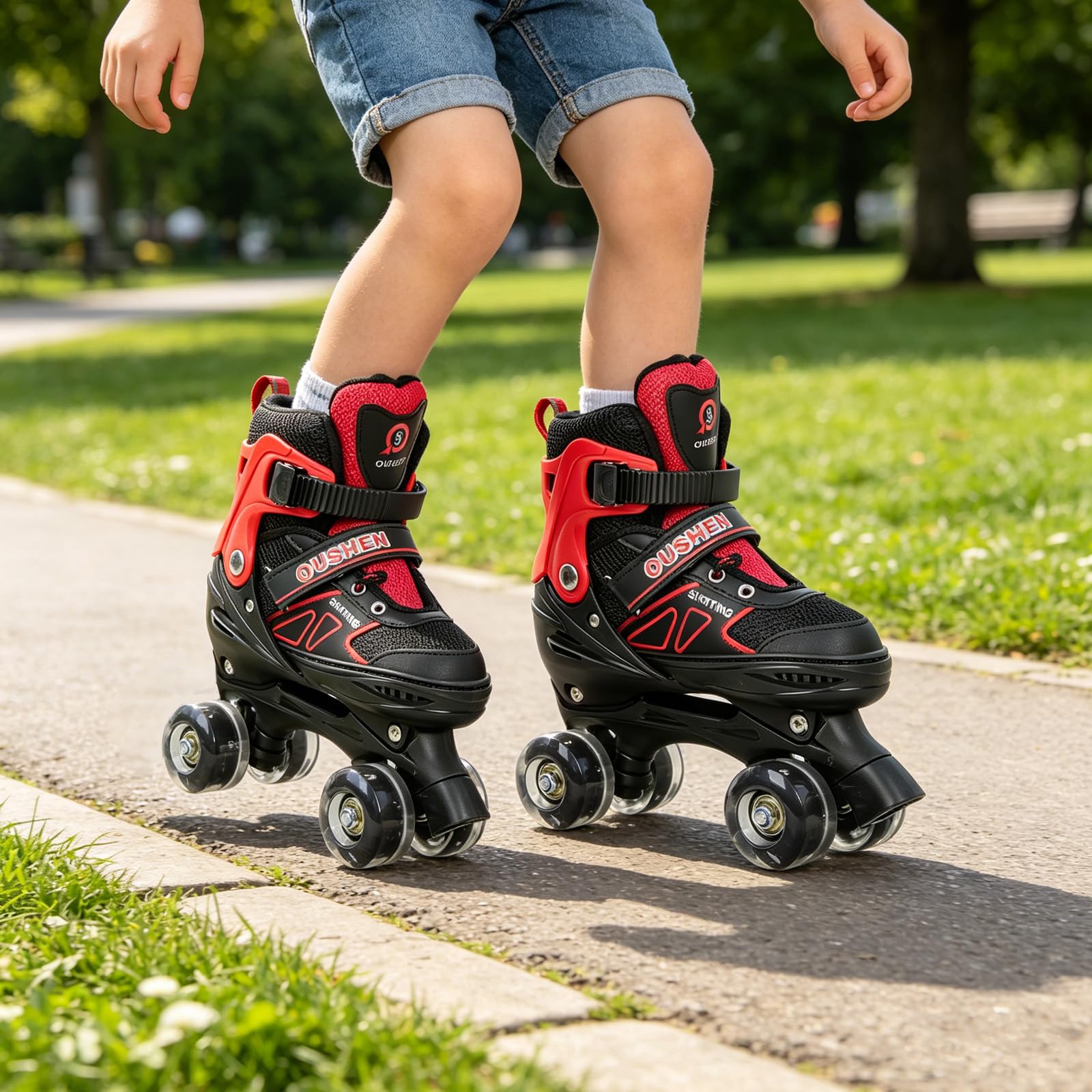 Patines de ruedas ajustables para niños y niñas, con 4 ruedas luminosas, para principiantes, regalo de Navidad de cumpleaños