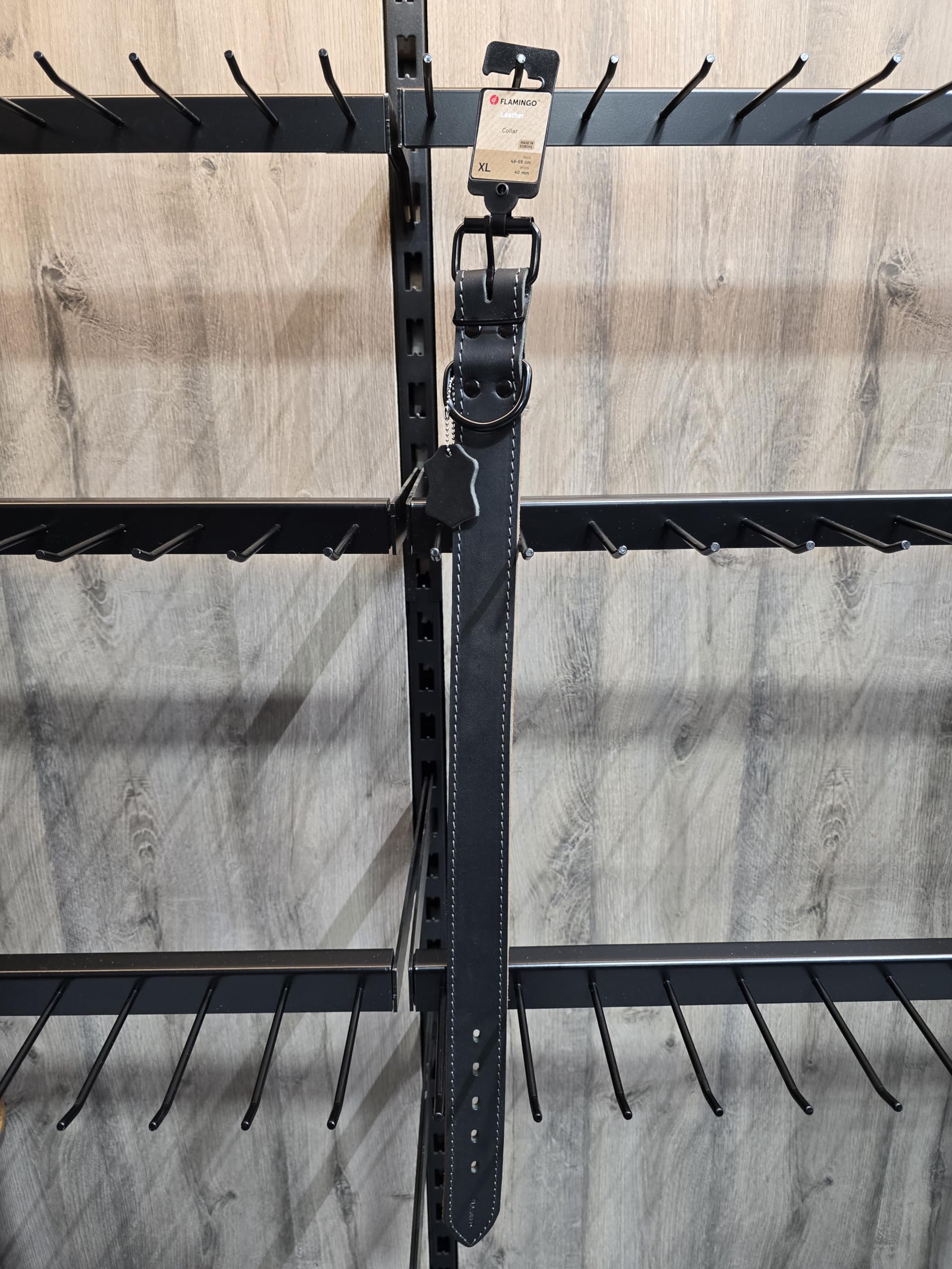 Halsband Montana Leder BREIT SCHWARZ XL 49-59CM 40MM
