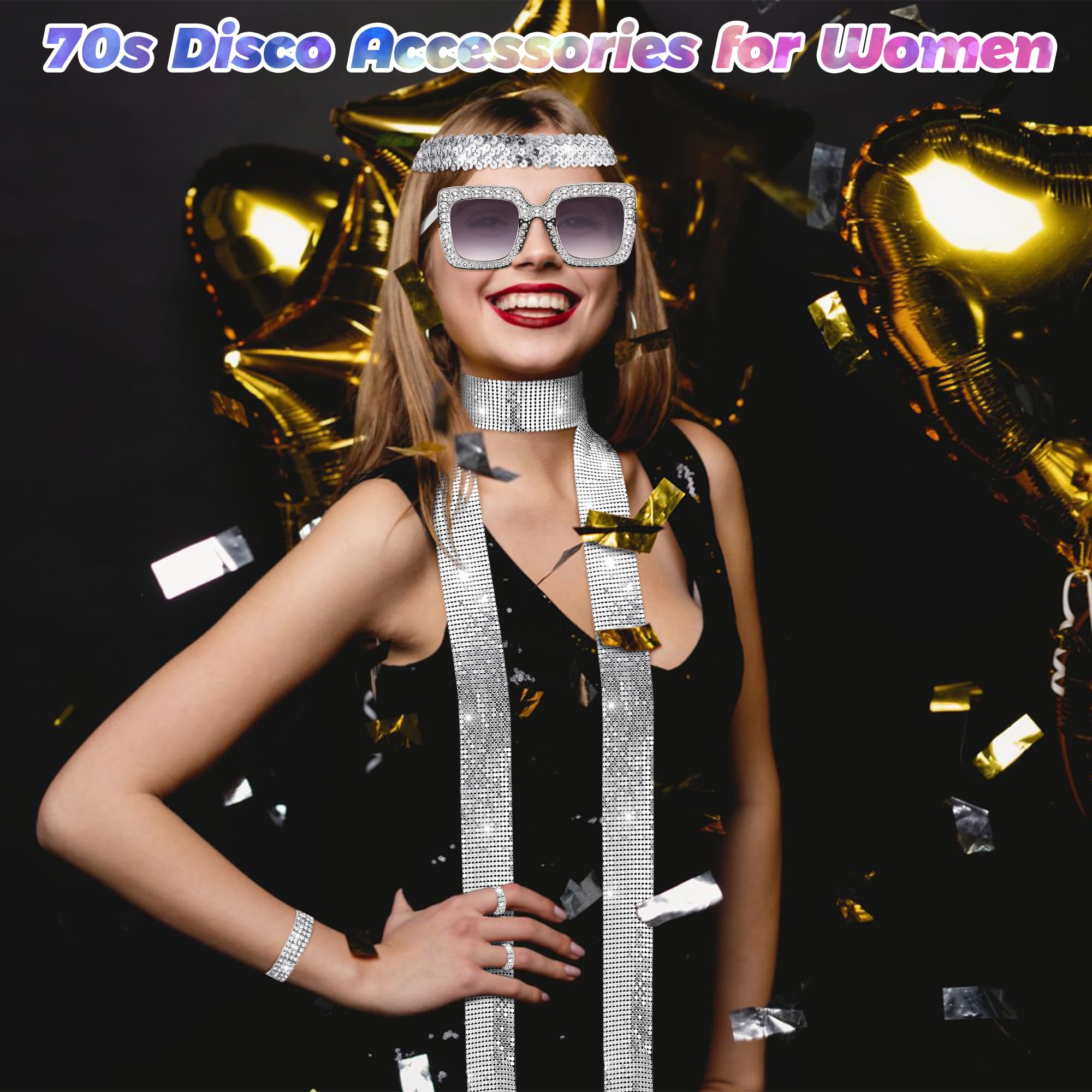 2 Bandeaux Disco Dorés à Paillettes – Accessoire Rétro Années 70 Pour Fête, Halloween Ou Cosplay !