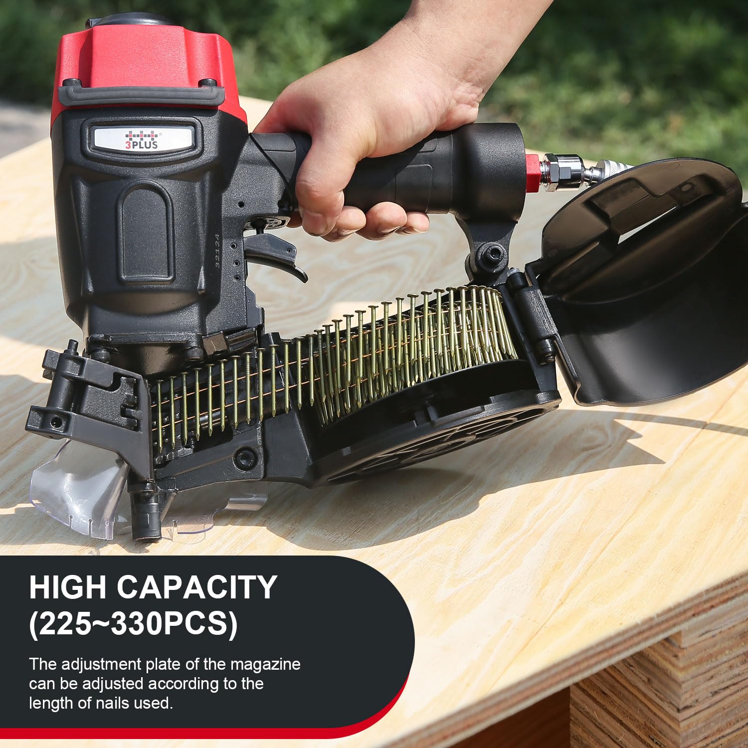 3PLUS Pneumatic Coil Pallet Nailer - Air Nail Gun -5