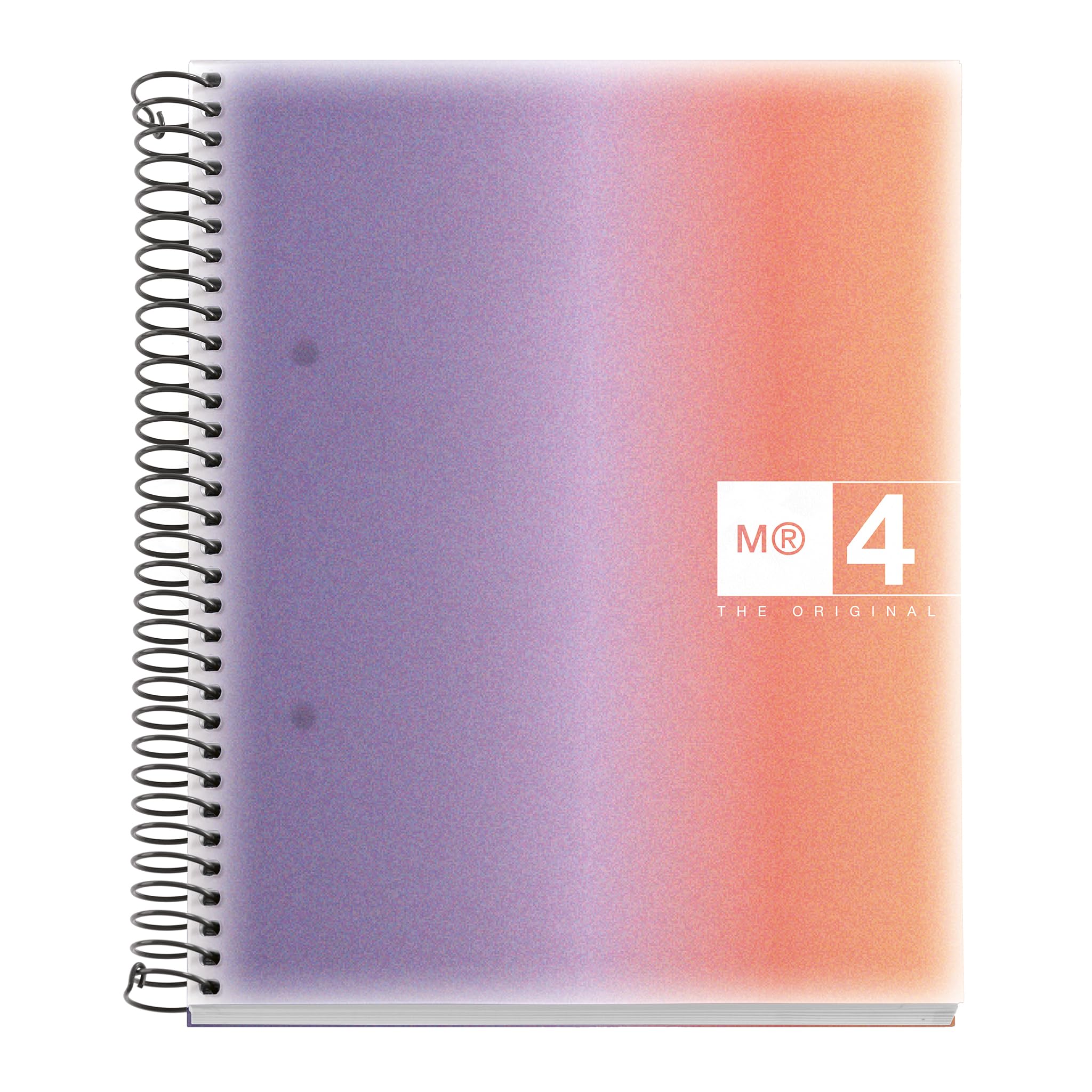 Miquelrius - A5 notebook, polypropylene cover, A5 notebook with 120 micro-perforated sheets, Squared notebook with 4 colours to organize, Extra Opaque paper 70 g/m², 2 holes for filing
