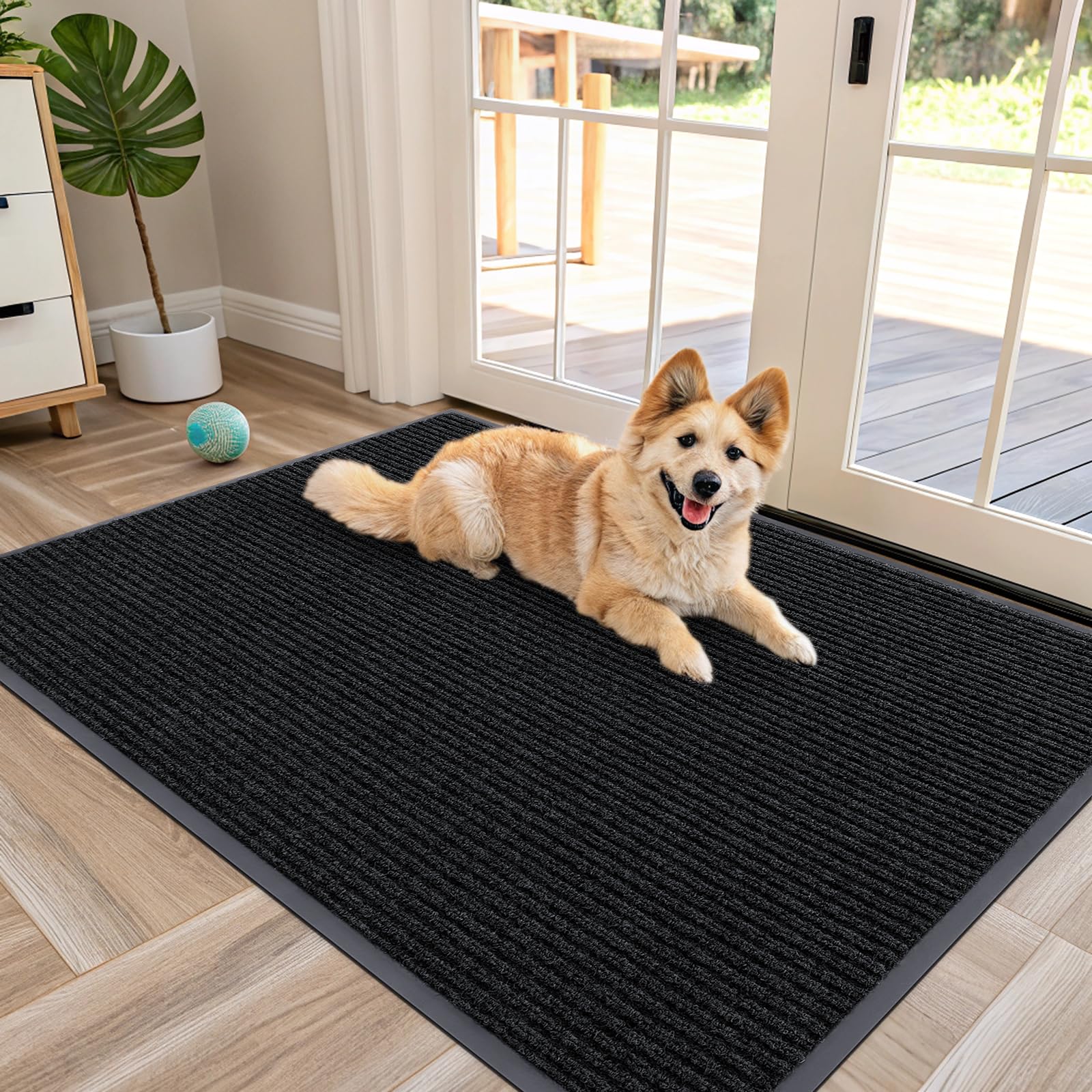 OLANLY Front Door Mat Indoor Outdoor Entrance, Waterproof Heavy Duty Doormat, Fade Resistant, Low Profile, Easy Clean Patio Porch Welcome Floor Mats for Entry, 29.5x17, Beige — view 62