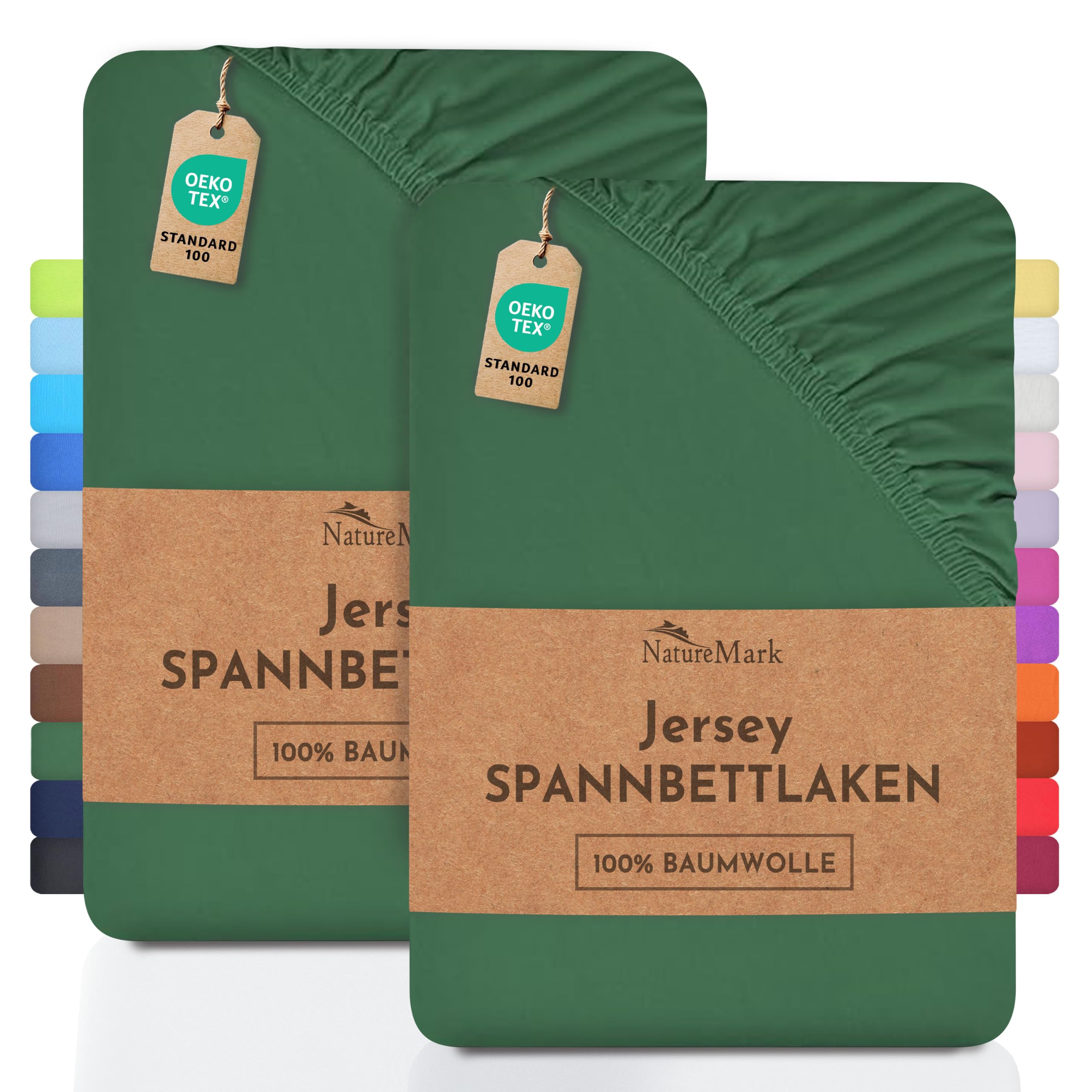 2 Jersey Spannbettlaken Spannbetttuch Baumwolle Qualität Ökotex Standard 100