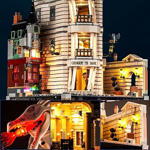 Miniatura 3 de BrickBling Kit de iluminación LED para Lego Gringotts Wizarding Bank, luces Verison clásicas compatibles con Lego 76417, solo luces, sin modelo