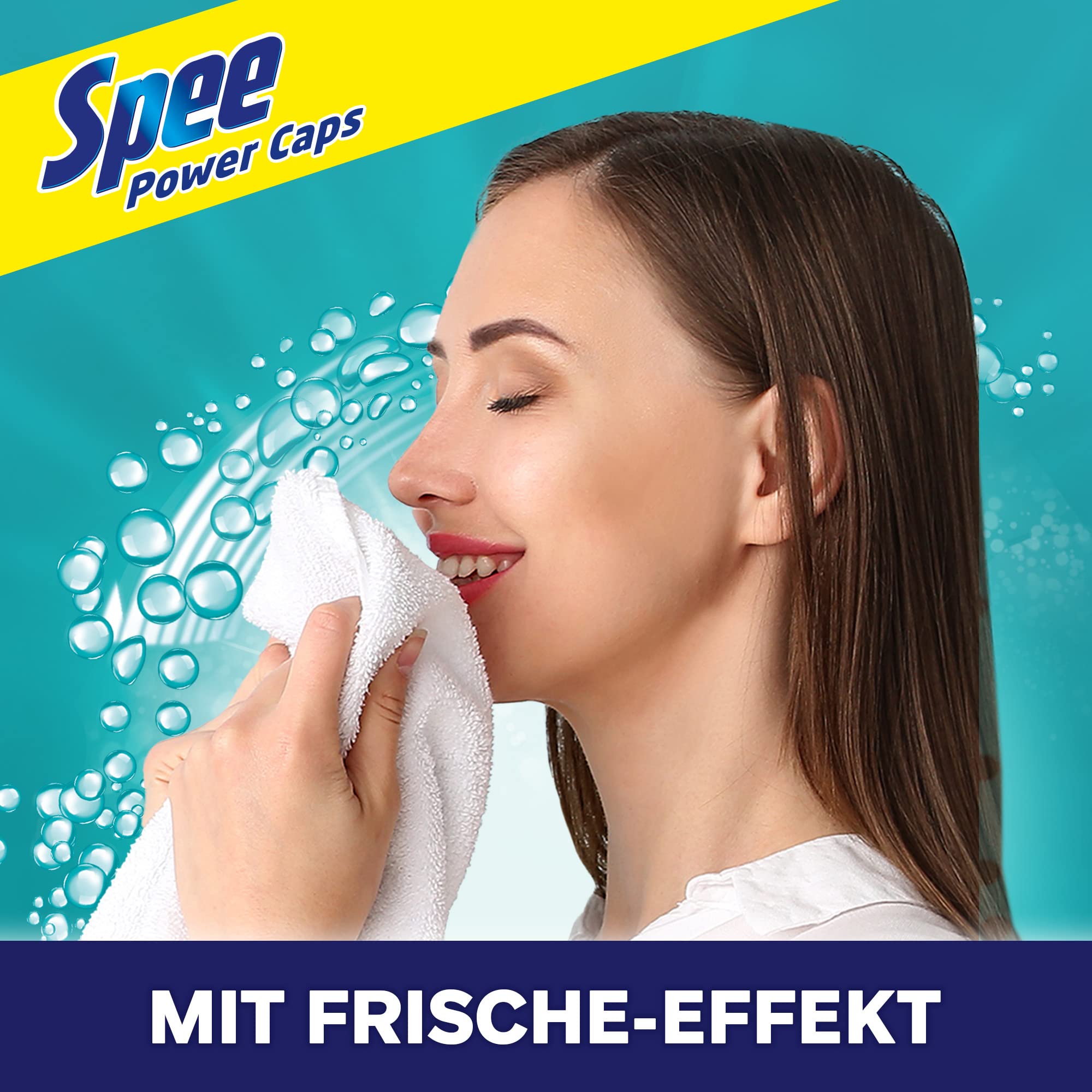 Spee Power Caps Frische-Kick 4 + 1 (120 Waschladungen), Vollwaschmittel für helle und weiße Wäsche, vordosiertes Waschmittel vereint Reinheit, Strahlkraft, Extra Frische & Nachhaltigkeit, Kapsel