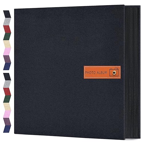 popotop Photo Album 4x6 600 Pockets Photo with Label, Linen