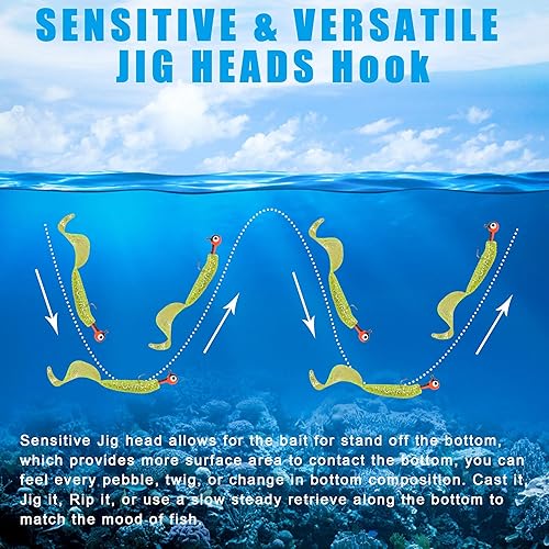 Miniatura 6 de Cabezas de señuelo de pesca, 3060 piezas de colores surtidos, cabeza de bola redonda, anzuelos de pesca duraderos para lubina, trucha, agua salada,