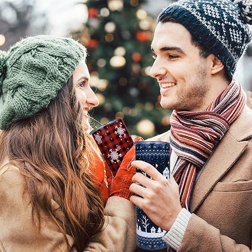 Miniatura 3 de Vaso de Navidad de 20 onzas con tapa y pajita, de acero inoxidable, con aislamiento, para Navidad, botella de agua, viaje, vino