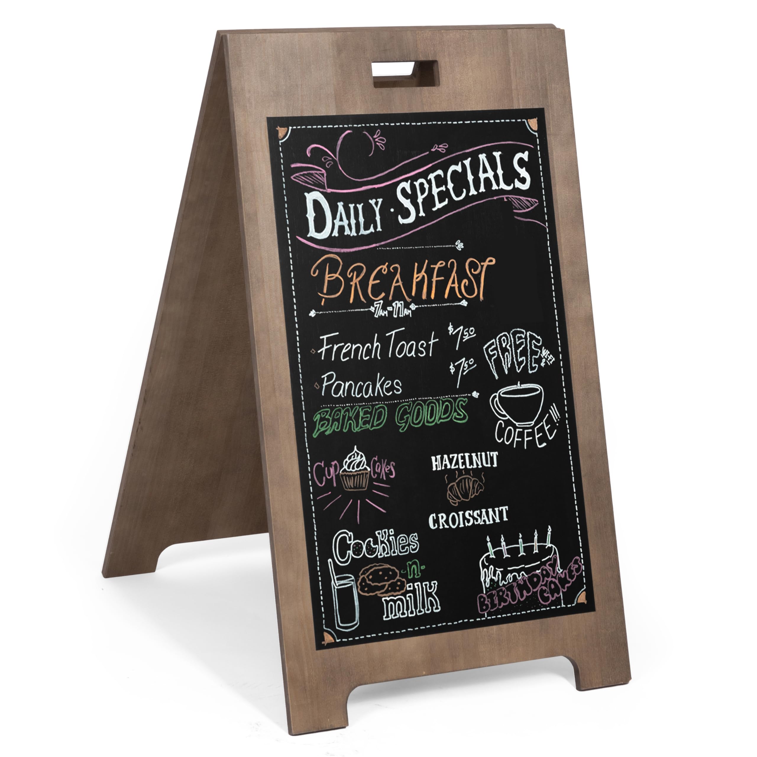 Ilyapa Solid Ply A-Frame Sidewalk Chalkboard Sign - 20 X 35 Inch Heavy ...