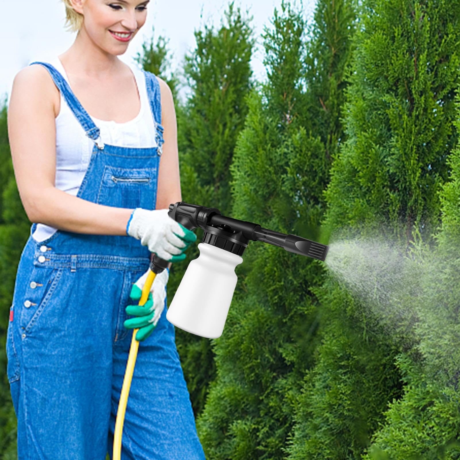 Schiuma 1L - Pulizia Alta Pressione Schiuma Abbondante | Spruzzatore Schiumaa da Giardino con Attacco Rapido Universale | Per Proprietari Auto, Casa, Giardinaggio per Lavaggio Auto Esterno, Irr