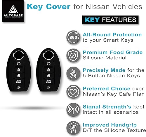 Miniatura 3 de Autobase Funda de silicona para llavero Nissan Rogue Murano Armada Maxima Altima Sedan Pathfinder Infiniti JX35 Q50 Q60 QX56 QX60 QX80  Accesorio de