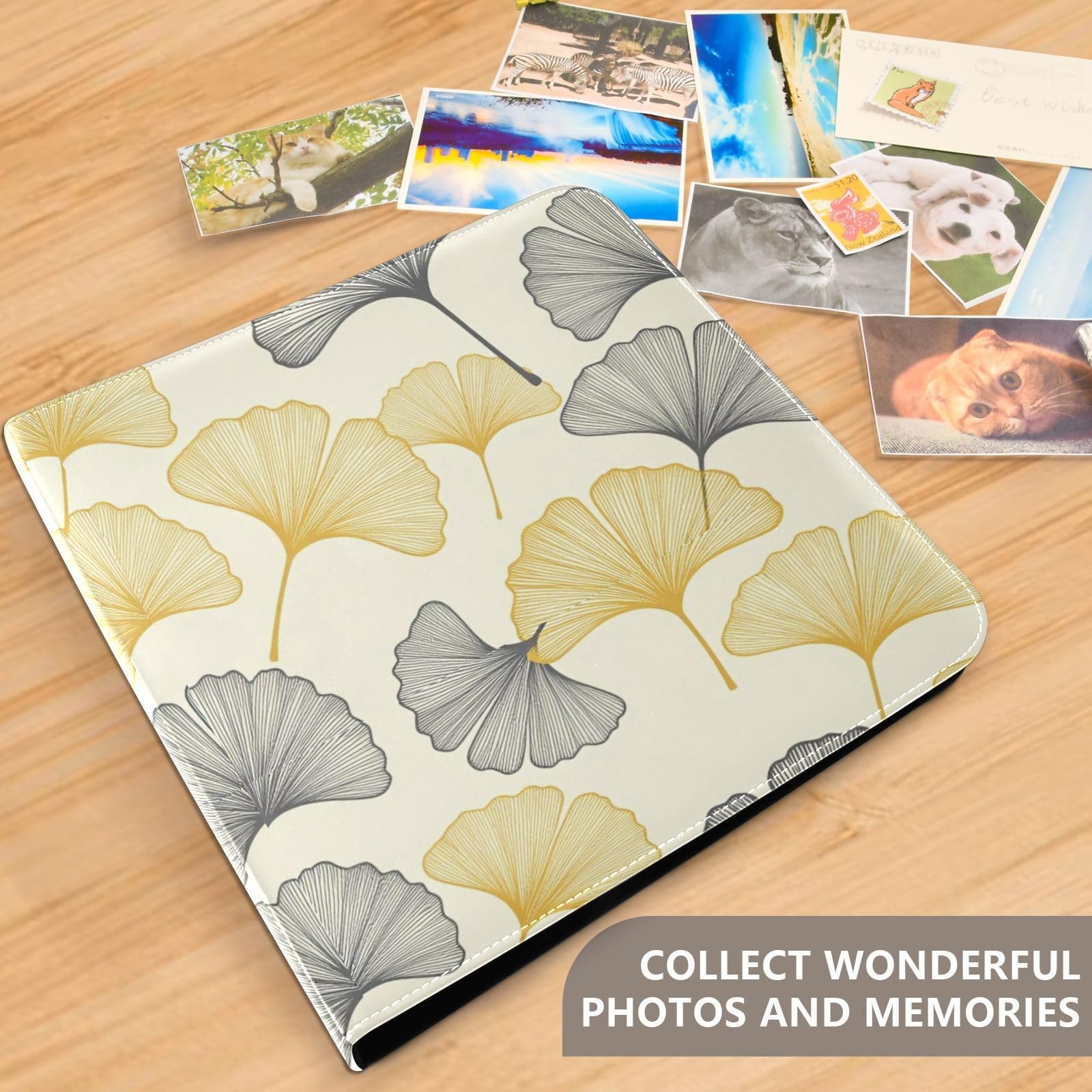Neutralny album fotograficzny Ginkgo Botanical PU Leather Cover