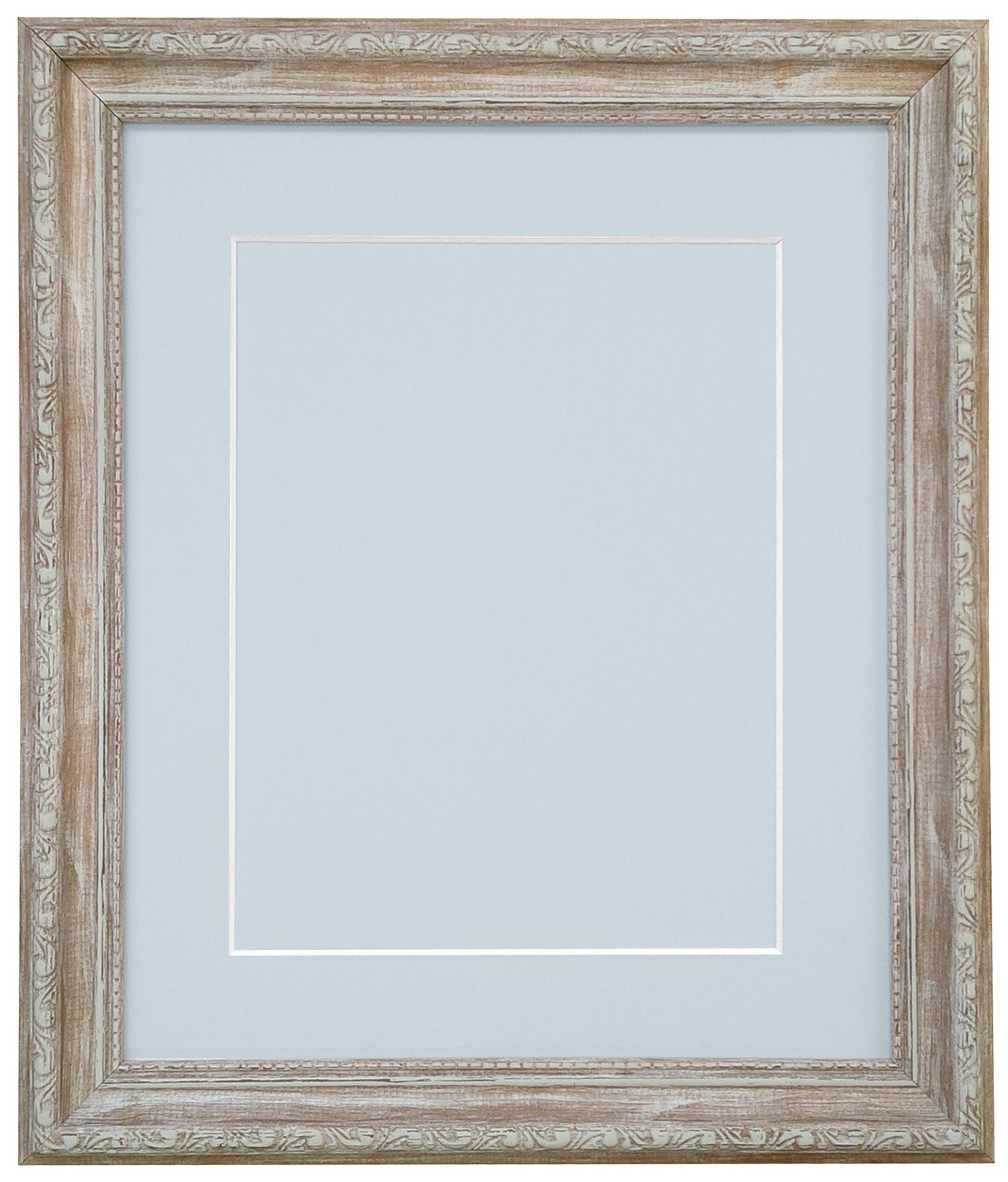 Frames By Post Light Blue Mount And Backing Board Shabby Chic Distressed Wood Picture Photo Frame With A3 For Image Size A4