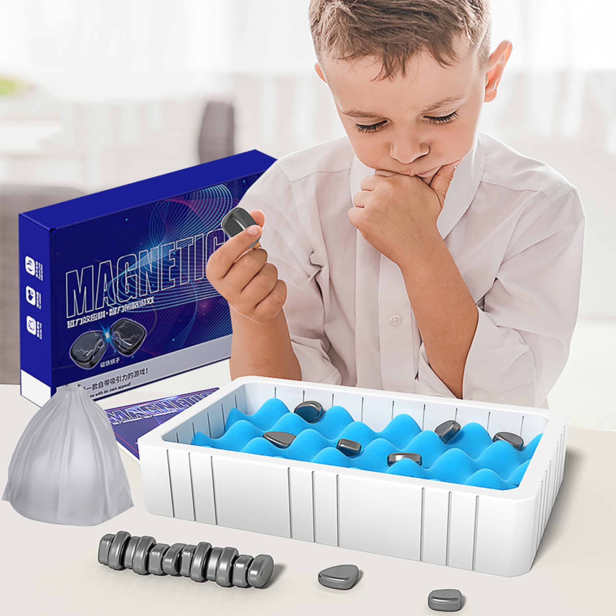 Magnetisches Schachspiel - Strategie Brettspiel Mit 20 Magnetsteinen