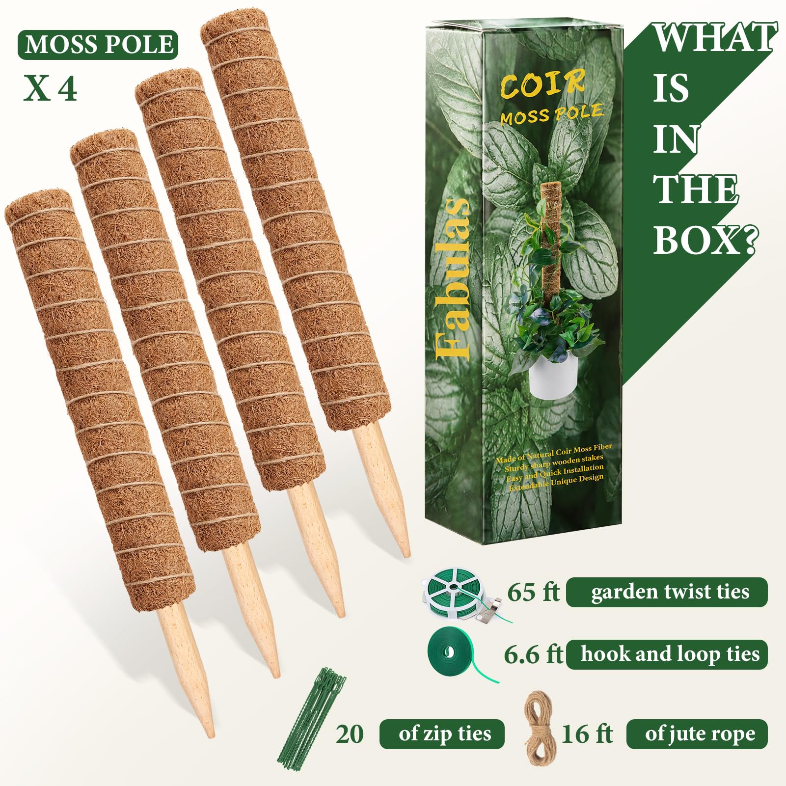 Fabulas Moss Pole - 48 Inch for Monstera & More -8 Fabulas Moss Pole - 48 Inch for Monstera & More -8