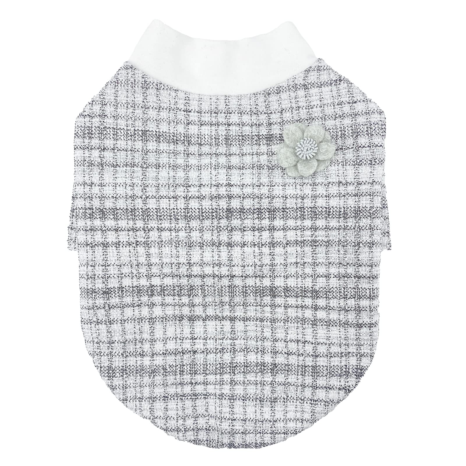 Photo 1 of MESHEEN Elegant Premium Dog Shirt for Puppy and Cat Made of Soft Breathable Stretch Customized Fabric, Dog Clothes Use Mid Collar Short Sleeve Design Make Your Pet More Cute and Fashion XS(3.3-5.5lb) Grey