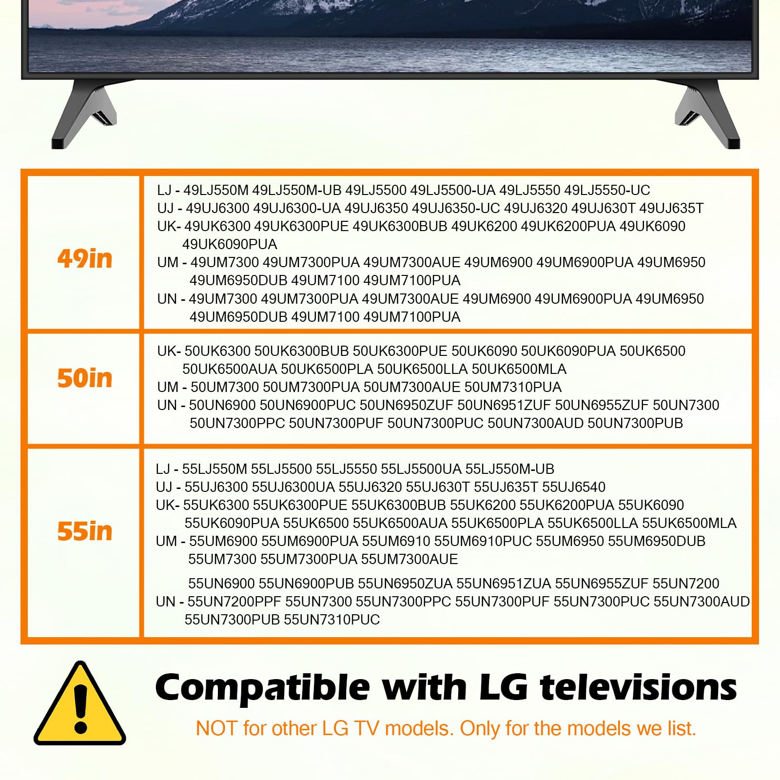 Pieds de Rechange pour TV LG,Support TV Compatible pour LG Support de Smart TV Pied de Tele avec Vis Support de Remplacement 49,50,55,Numéro de pièce: MAM649841 (49 50 55 Pouces)