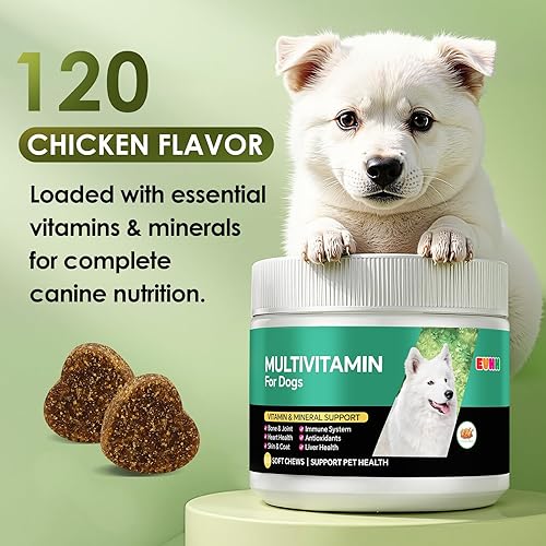 Miniatura 7 de Masticables multivitamínicos para perros con vitaminas y minerales esenciales, salud de la piel y el pelaje, apoyo inmunológico, cuidado del corazón