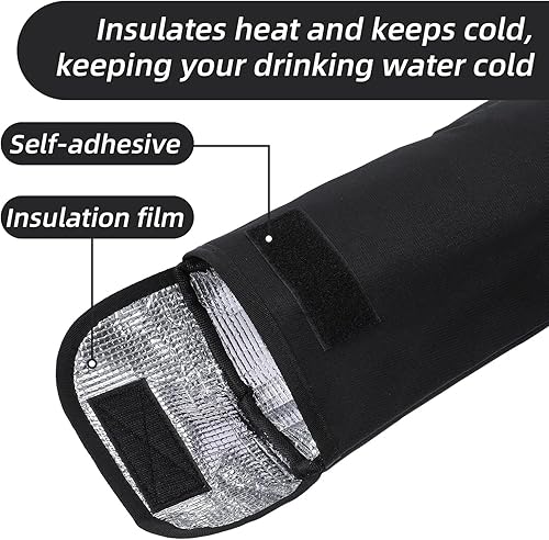 Miniatura 3 de Bolsa aislante de vejiga de agua, cubierta de manga de aislamiento de hidratación de tela Oxford negra de 2 litros, bolsa enfriadora de botella de