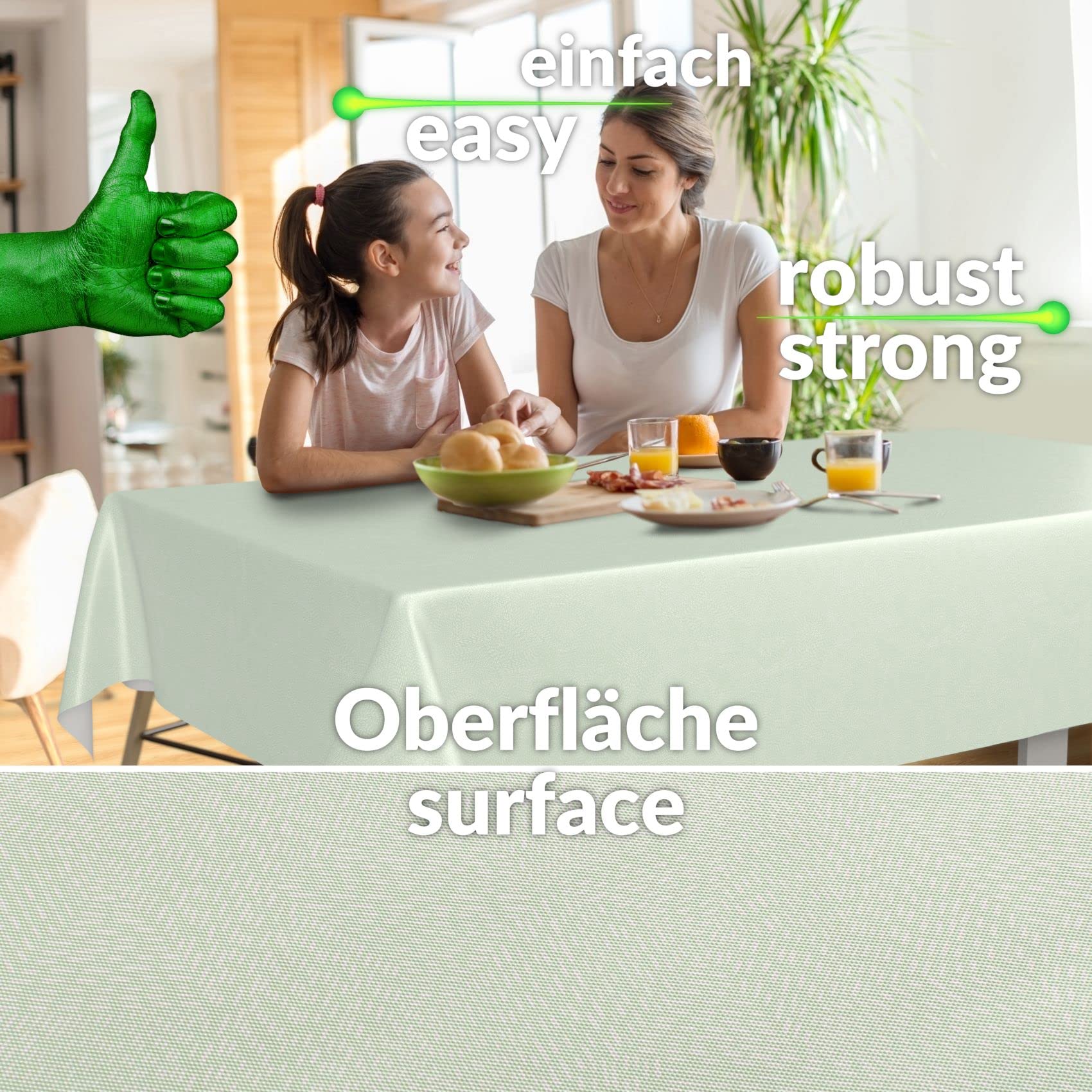 Wachstuchtischdecke Abstraktes Laub-Design – 140x180 Cm Oval, Wasserdicht & Abwaschbar