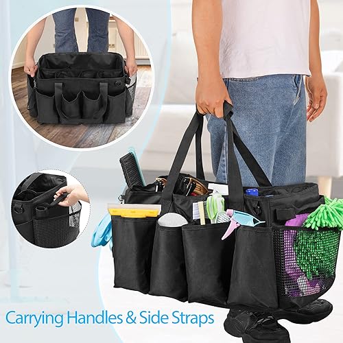 Miniatura 5 de HODRANT Organizador de limpieza extra grande organizador de suministros de limpieza con asas para almacenamiento de productos de limpieza bolsa de