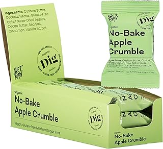 Dig Bio-Streuselkuchen Apfel – No-Bake Riegel mit Apfelgeschmack, Vegan & Glutenfrei, 12 x 35g