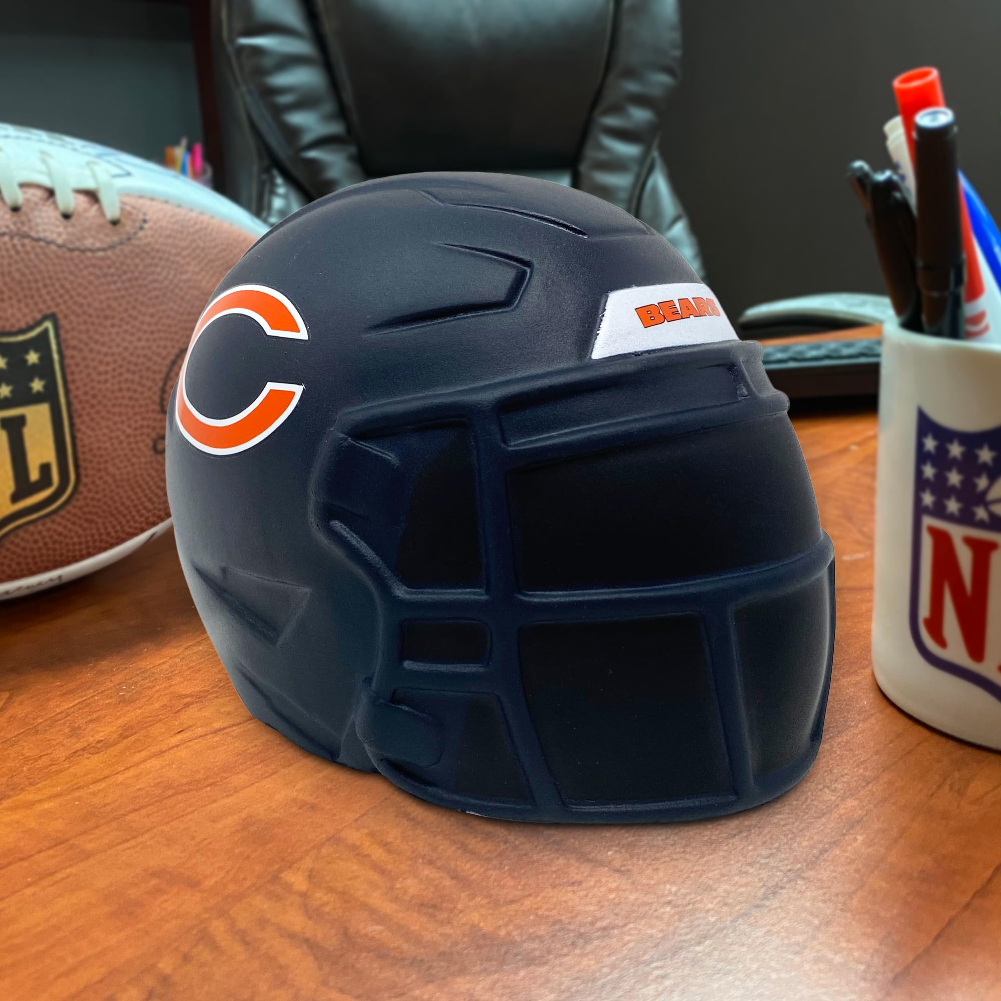 Party Animal NFL Jumbo Squeezymates Helmet Chicago Bears Squeezy Helmet Figurine, Team Colors, 4