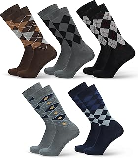 ANCHOR, Cotton Argyle Socks for Men Full Length, Formal Cotton Mens Socks, Free Size, Pack of 5 Price In India