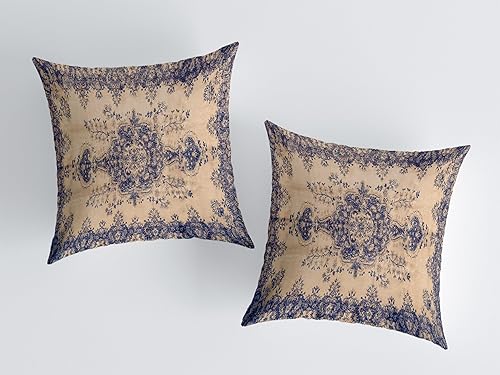 Miniatura 2 de TurkishRug Kingdom Paquete de 2 fundas de cojín Kilim hechas a mano con patrón étnico, funda de almohada suave, lavable, impresa, decoración del