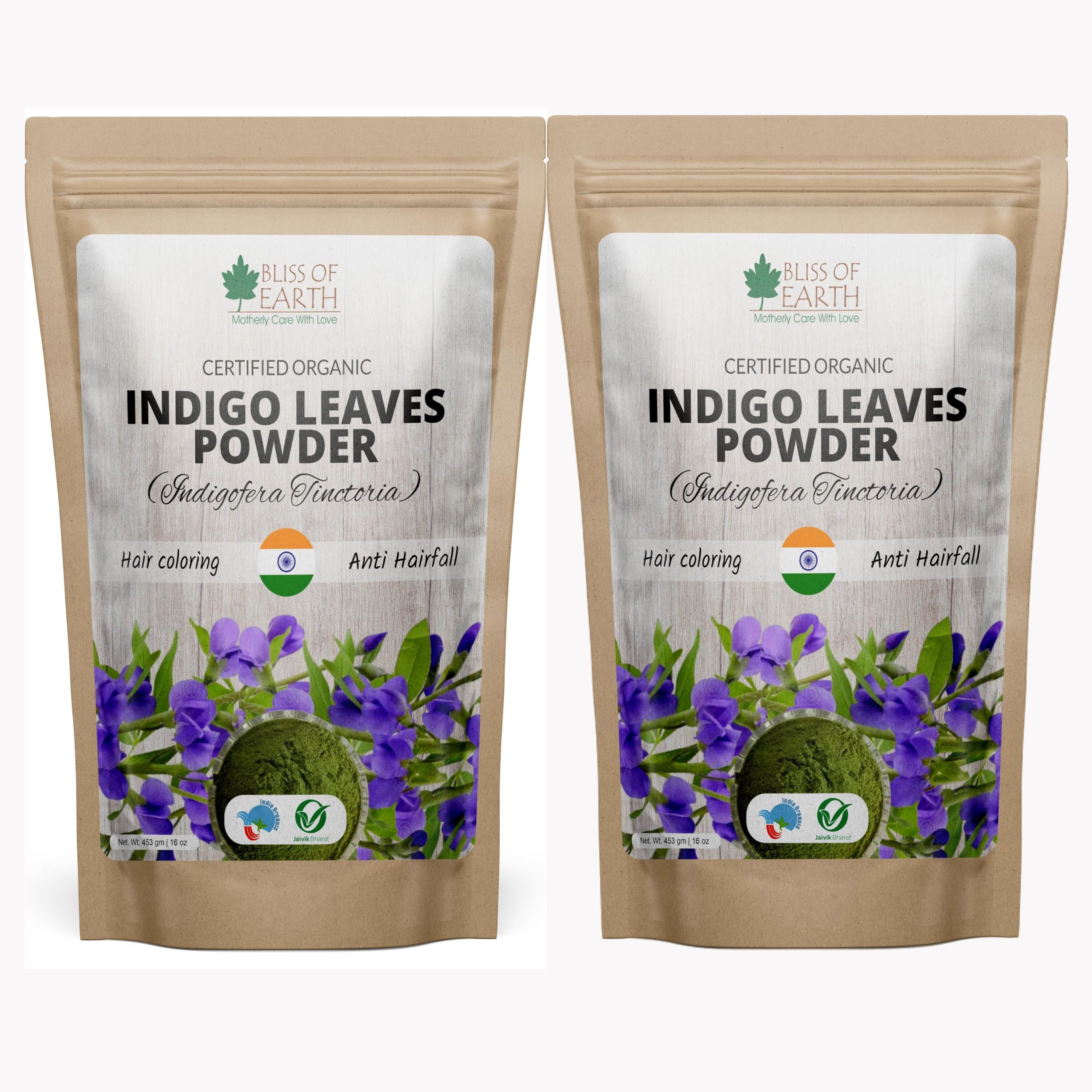 Bliss of Earth Indigo Powder Organic Natural For Hair Black Organic Hair Dye Pack Of 2x453GM-image-17