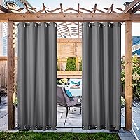 Vista 27 de NICETOWN 2 Paneles de Cortinas para Exteriores Extra Anchas Impermeables y a Prueba de Viento, Bordes Superior e Inferior con Ojales Antióxido
