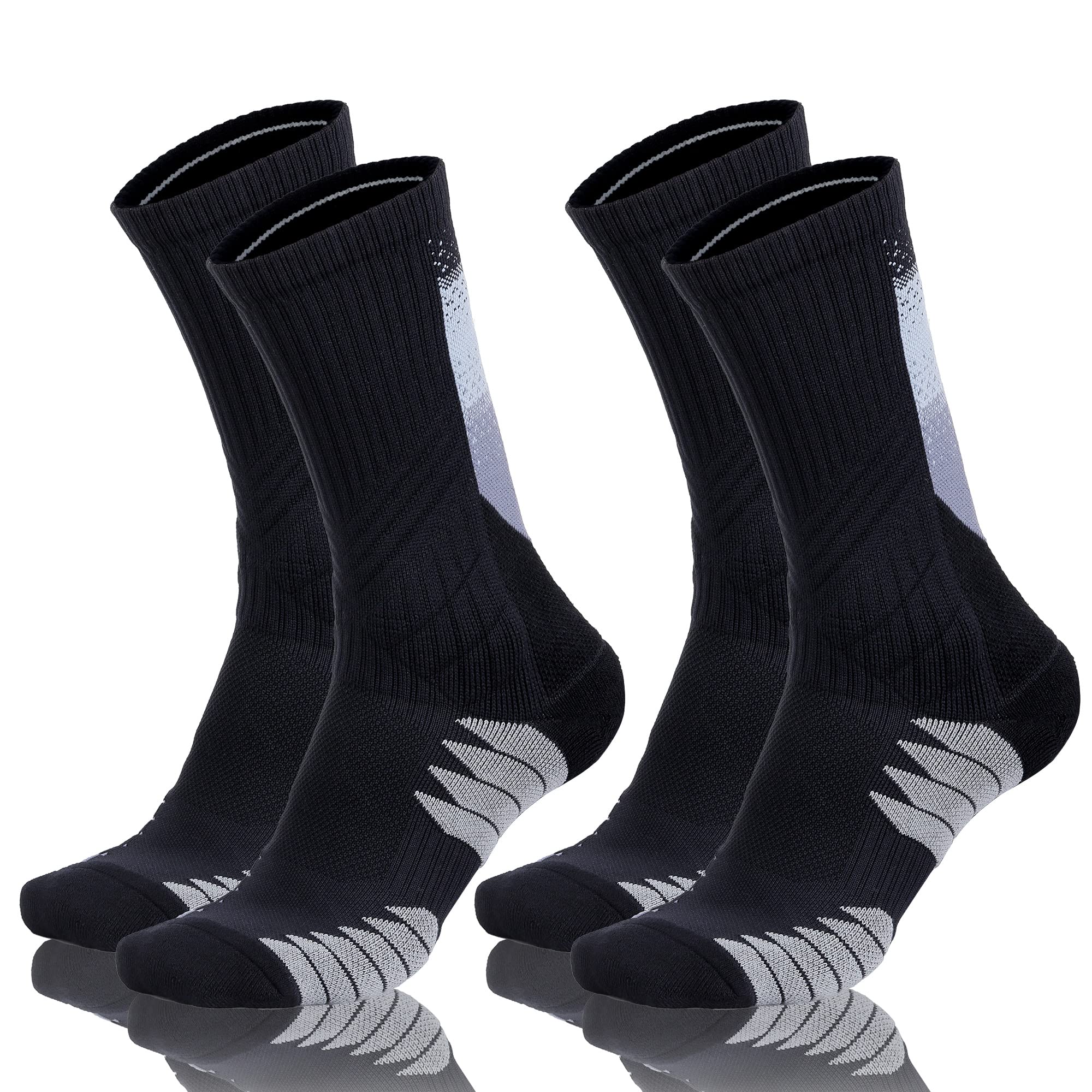 HylaeaElite Basketball Athletic Socks, Cushioned Performance Running Sport Crew Sock, Moisture Wicking Seamless No Blister