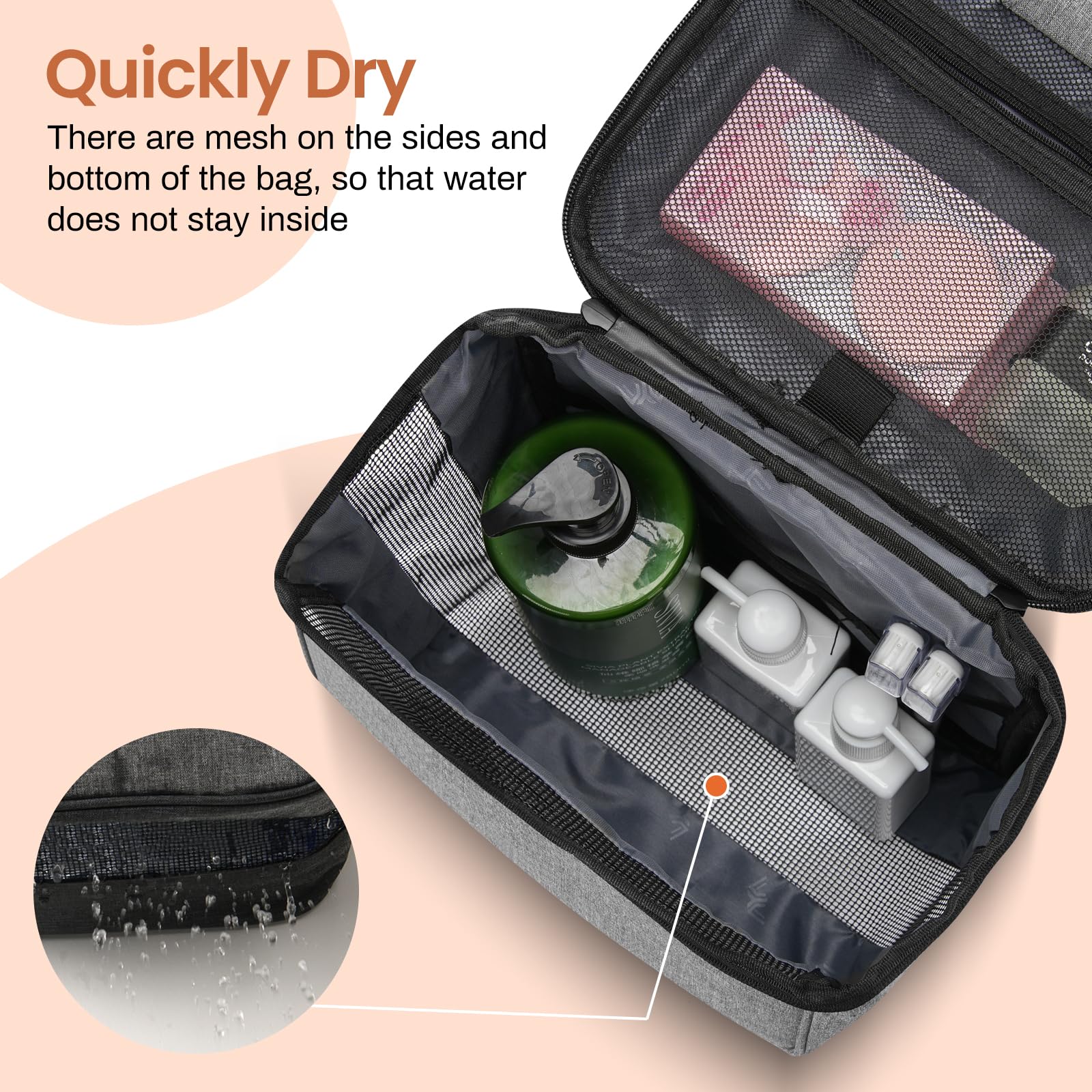 Bolsa de ducha para hombres y mujeres (gris)