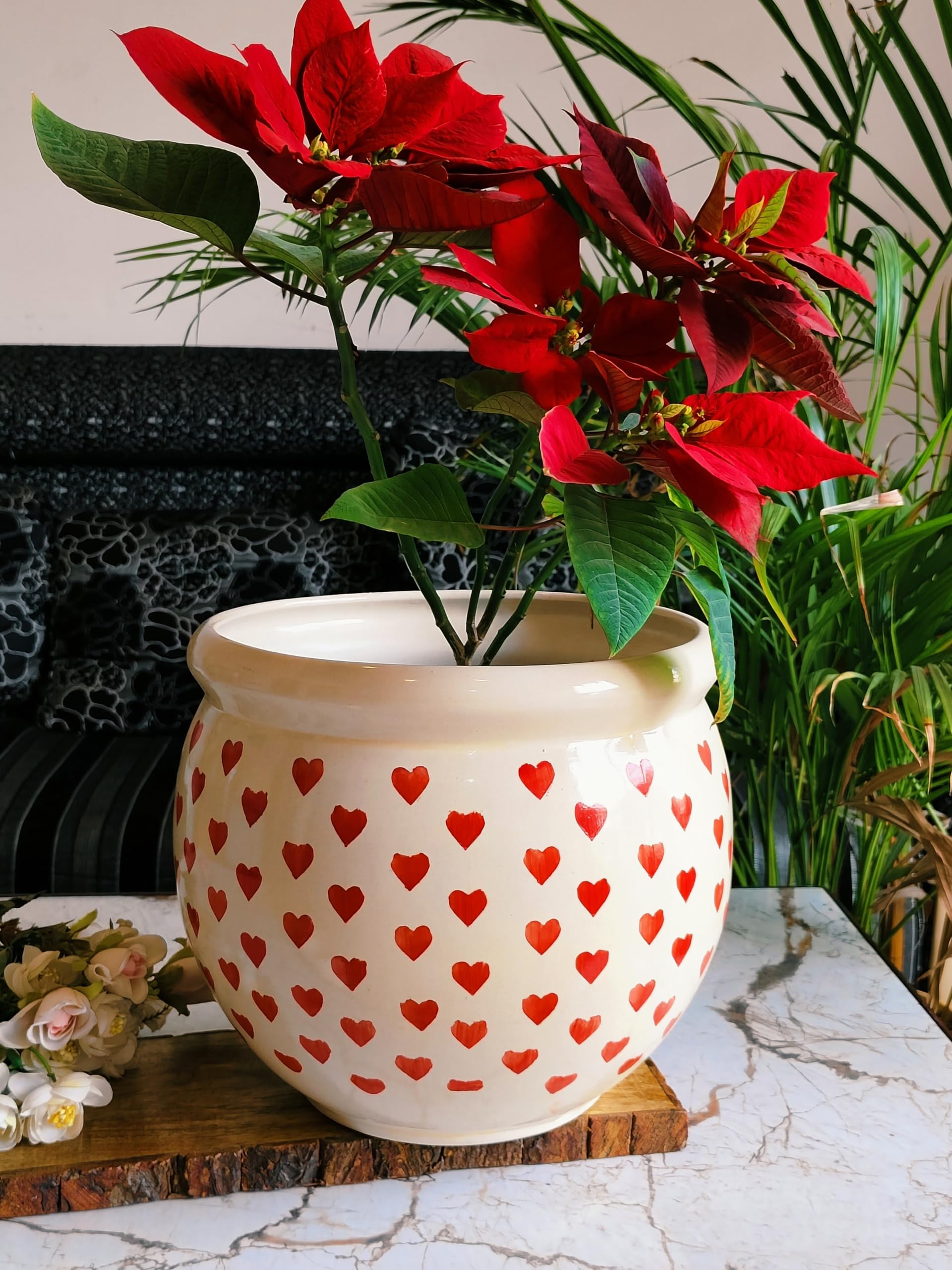Niyara Blue Handpainted Ceramic Planters - Large -5