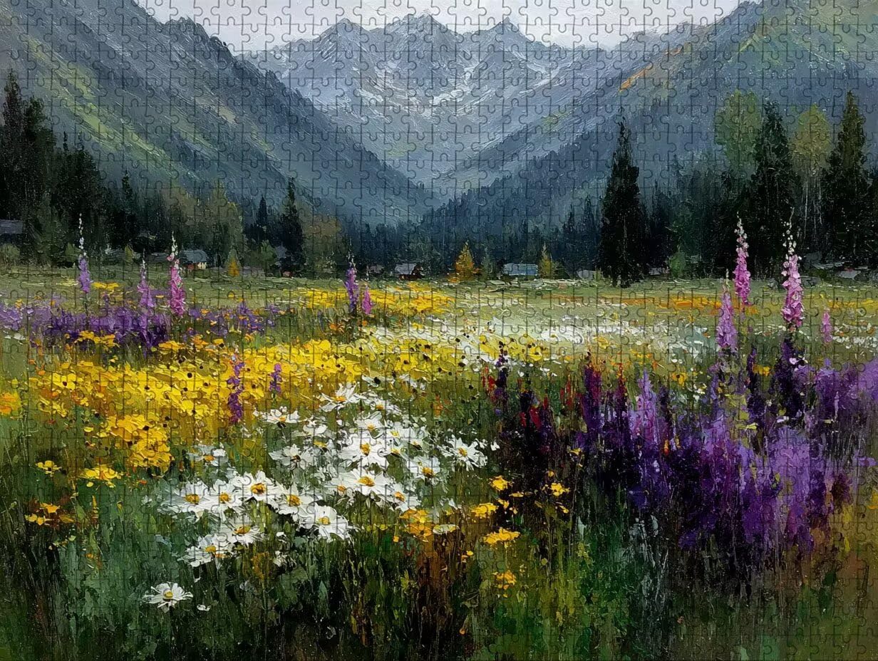Puzzle Arte con Scatola Montagna, Paesaggio Puzzle Legno 6000 Pezzi Adulti 179x105cm, Attività di Intrattenimento ad Alta Difficoltà, DIY Classici Gioco, Jigsaw Per Tutta La Famiglia, Regalo, X-4111