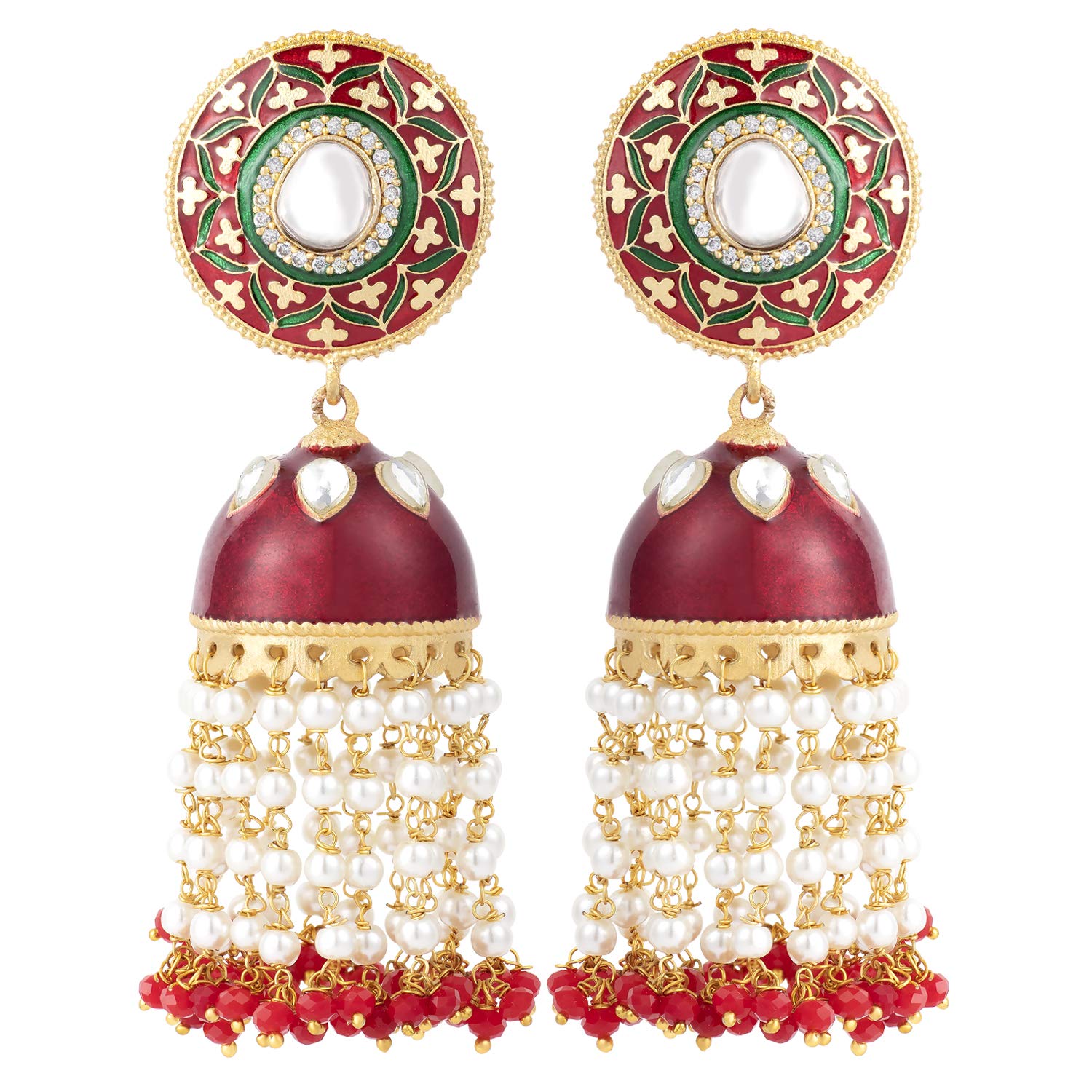 Peora Enamel Kundan Long Pearl Jhumka Earrings for Women (B08FBKXXKR) Amazon Price History, Amazon Price Tracker