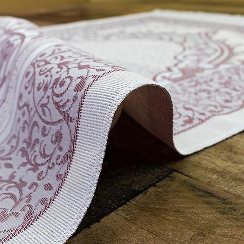 Miniatura 7 de Tapete de oración islámico de felpilla tejida fina y tafetán turco Sajadah diseño intrincado tapete otomano metálico blancoazul  blancorosa